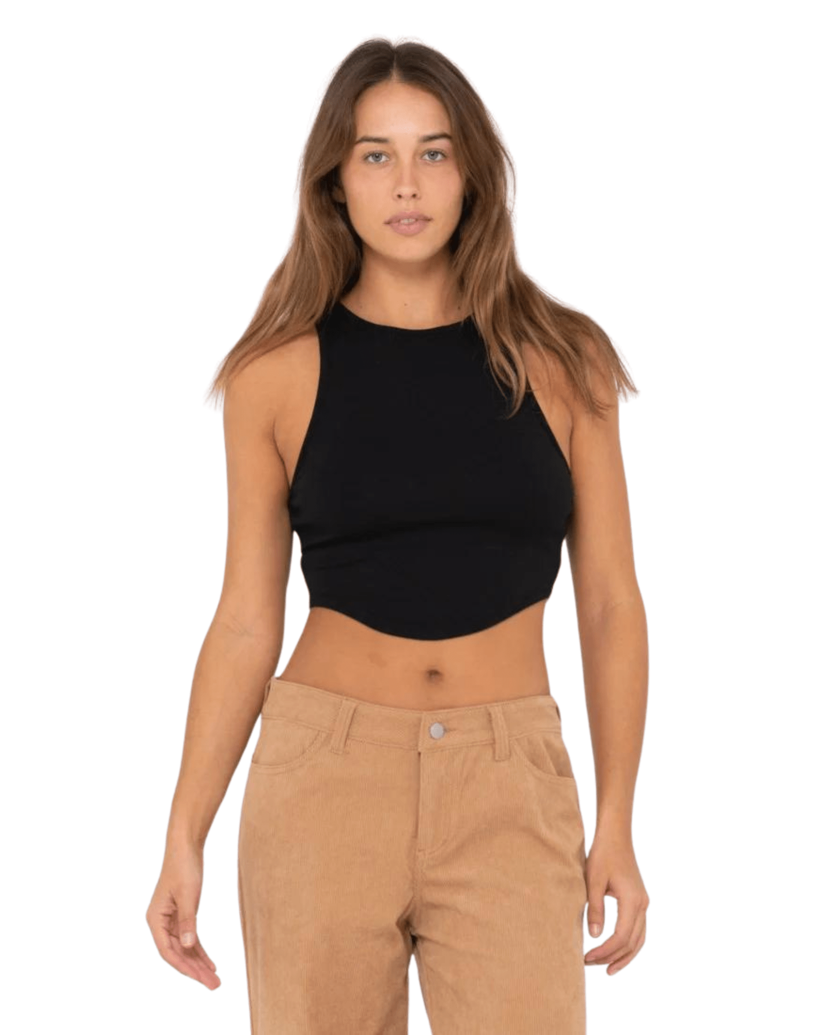 Rusty Vicky Curved Crop Tank