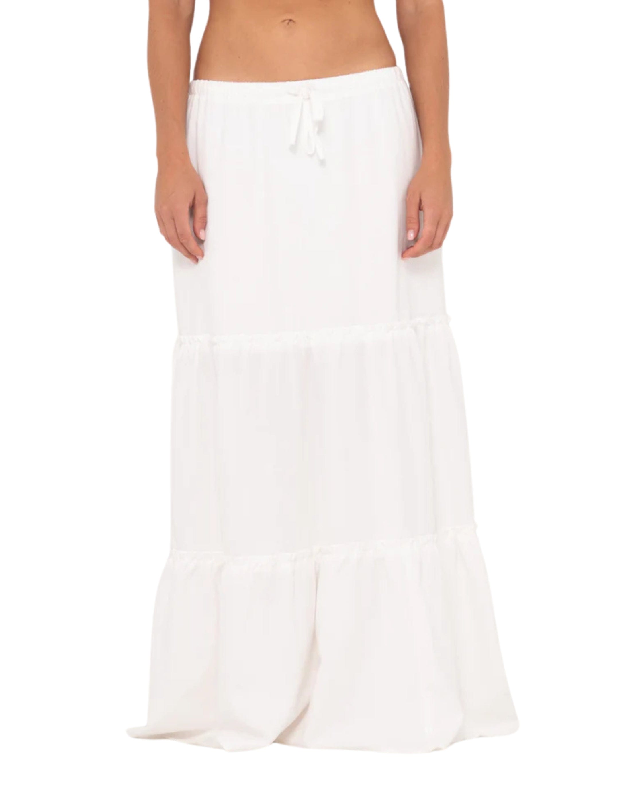 Rusty Violeta Low Rise Tiered Maxi Skirt