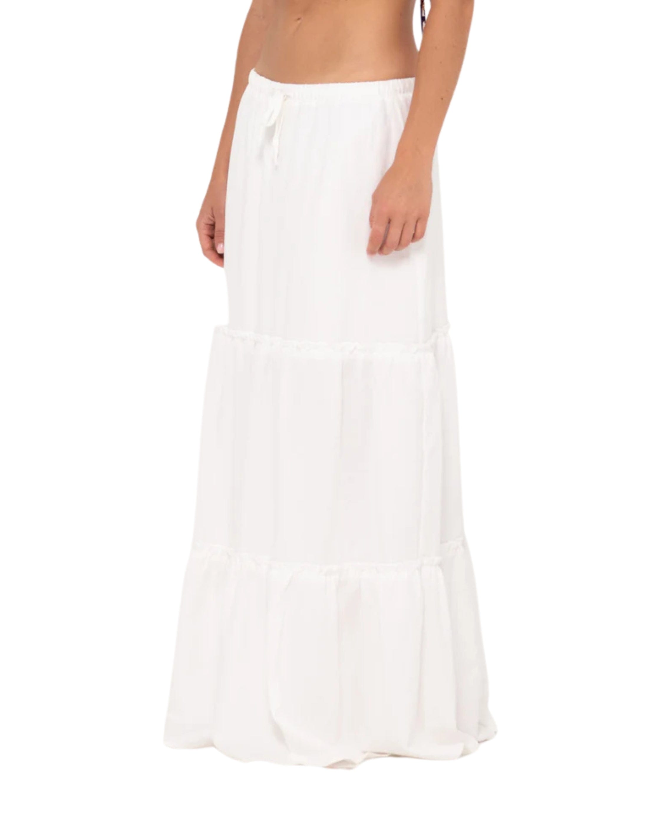 Rusty Violeta Low Rise Tiered Maxi Skirt