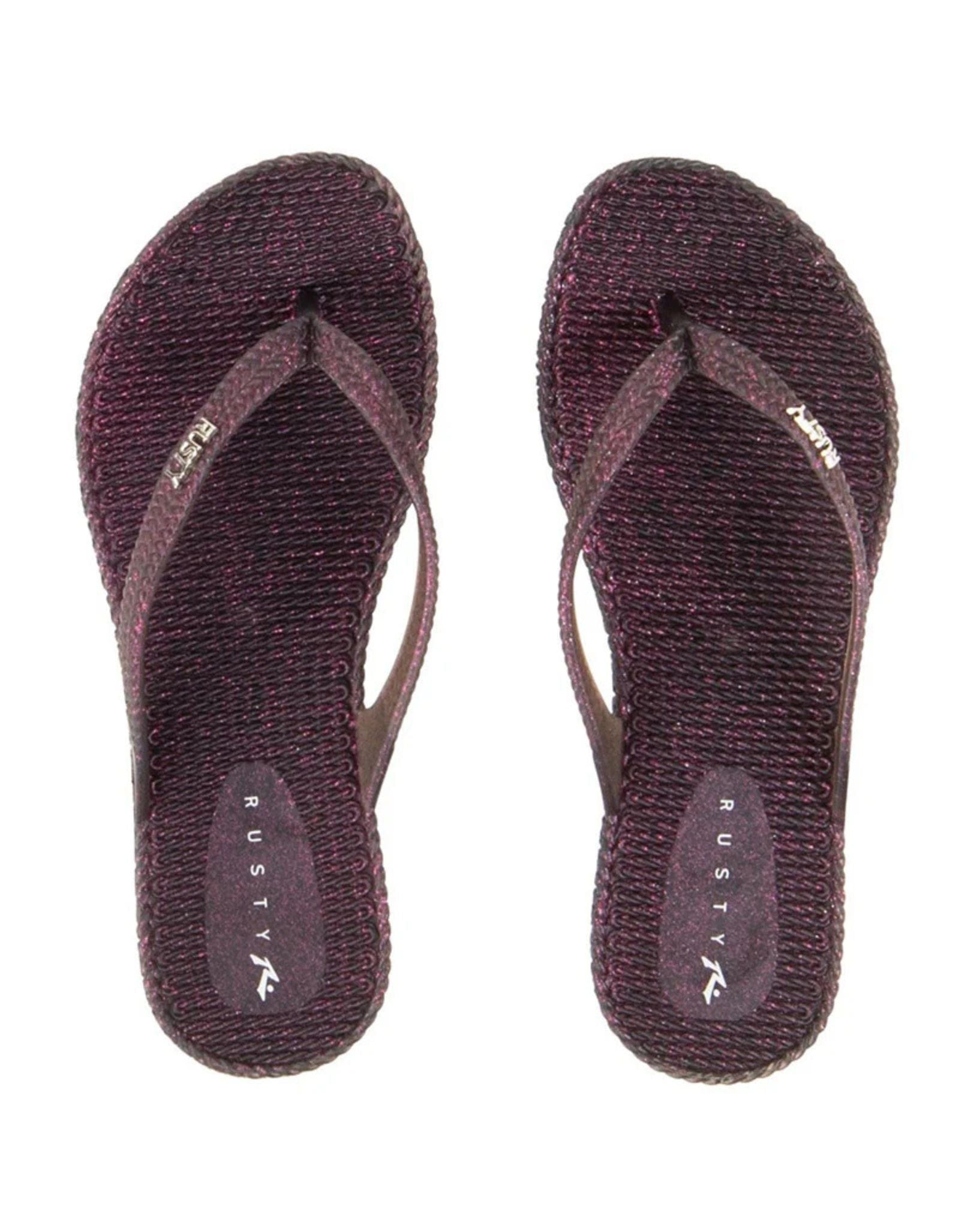 Rusty Womens Blingin Thong - Black I Pink Glitter