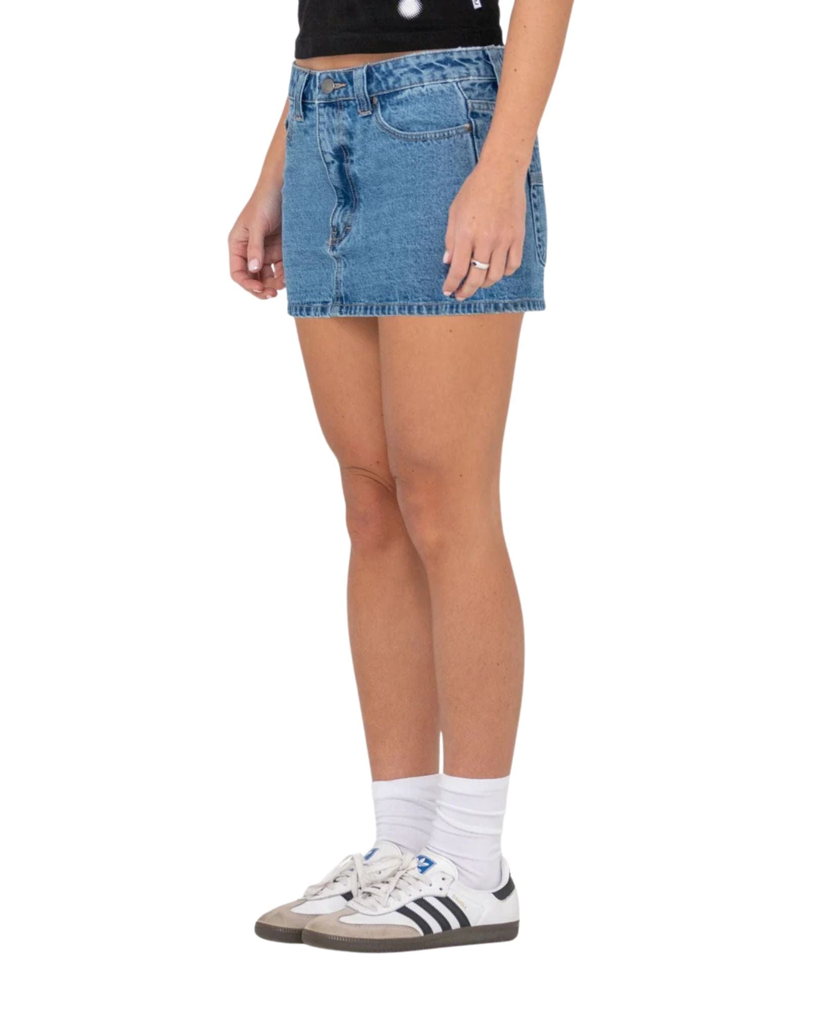Rusty Womens Mavericks Low Rise Denim Mini Skirt