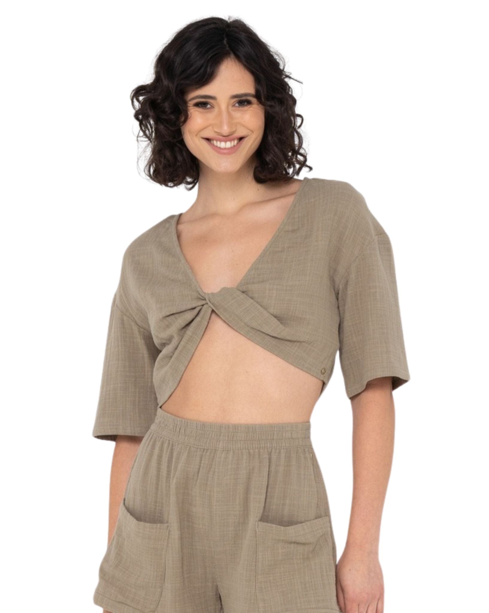 Rusty Womens Somewhere Twisted Reversible Top