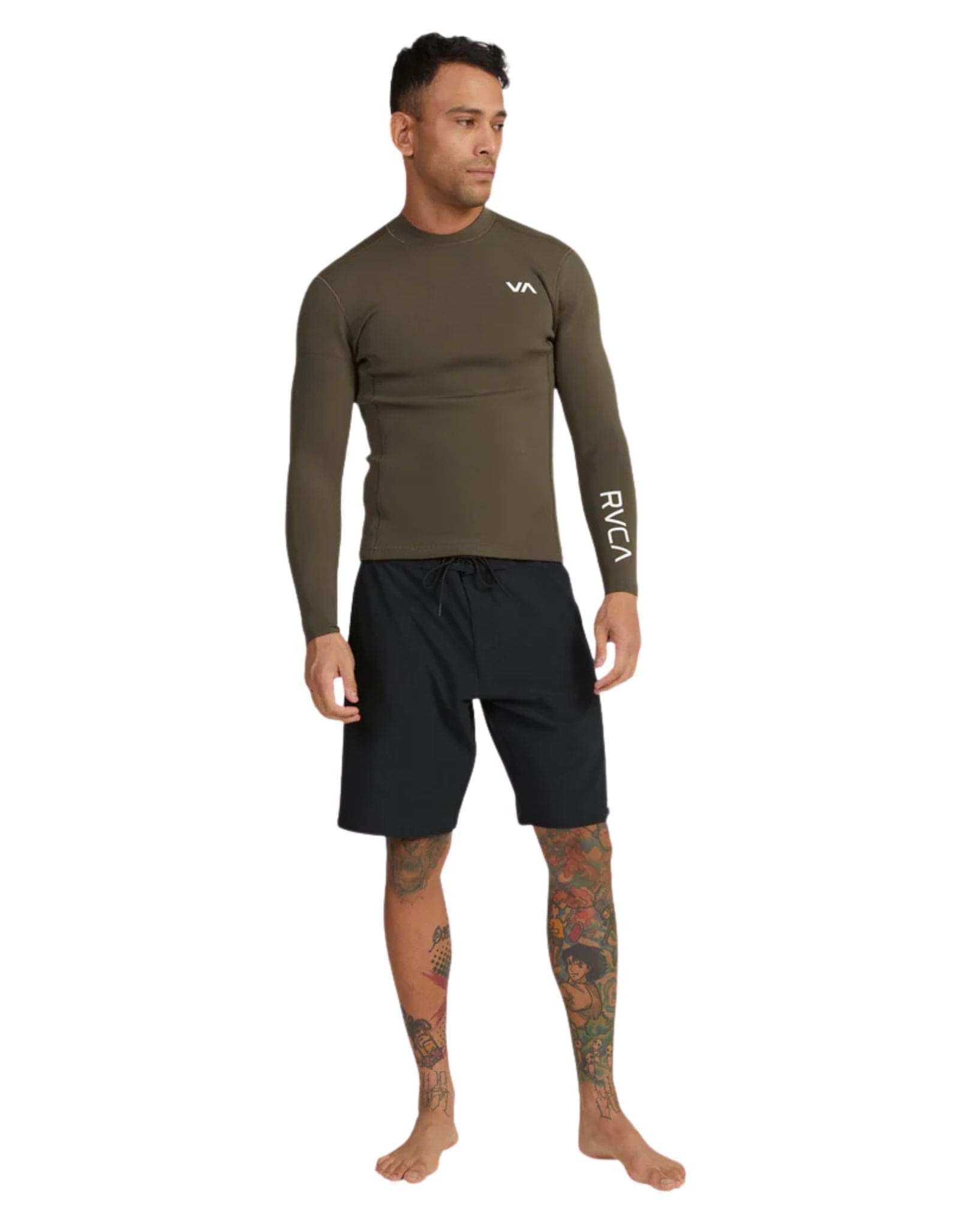 RVCA Mens Balance Back Zip Surf Top