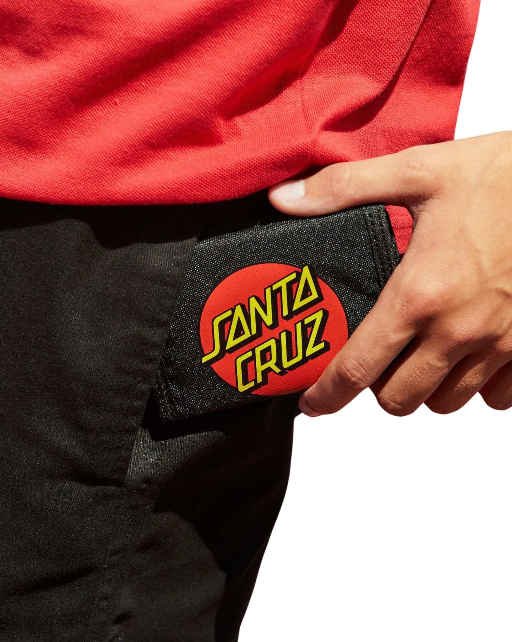 Santa Cruz Boys Classic Dot Strip Tri Fold Wallet - Black