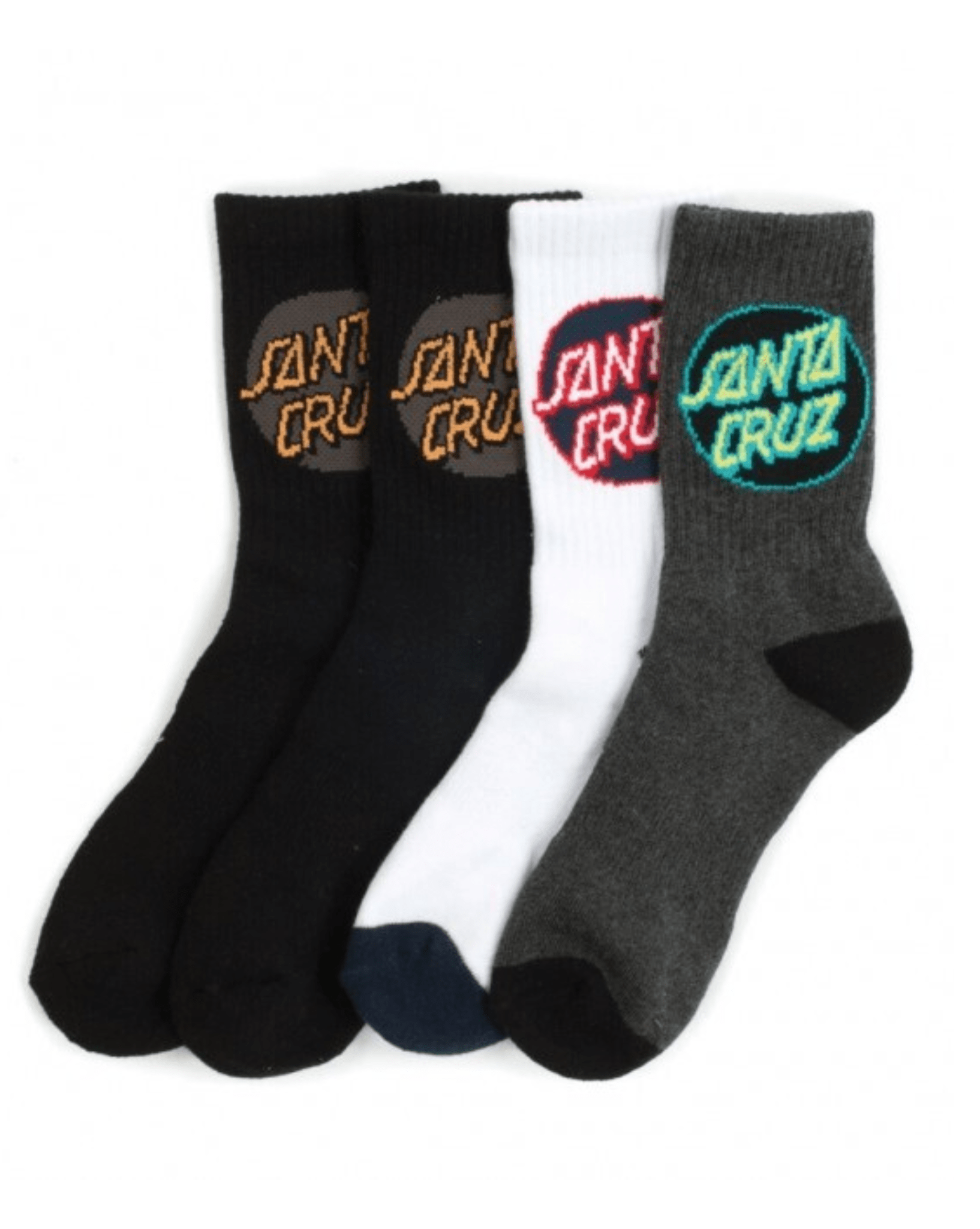 Santa Cruz Boys Cruz Youth Pop Sock 4 Pairs - Assorted