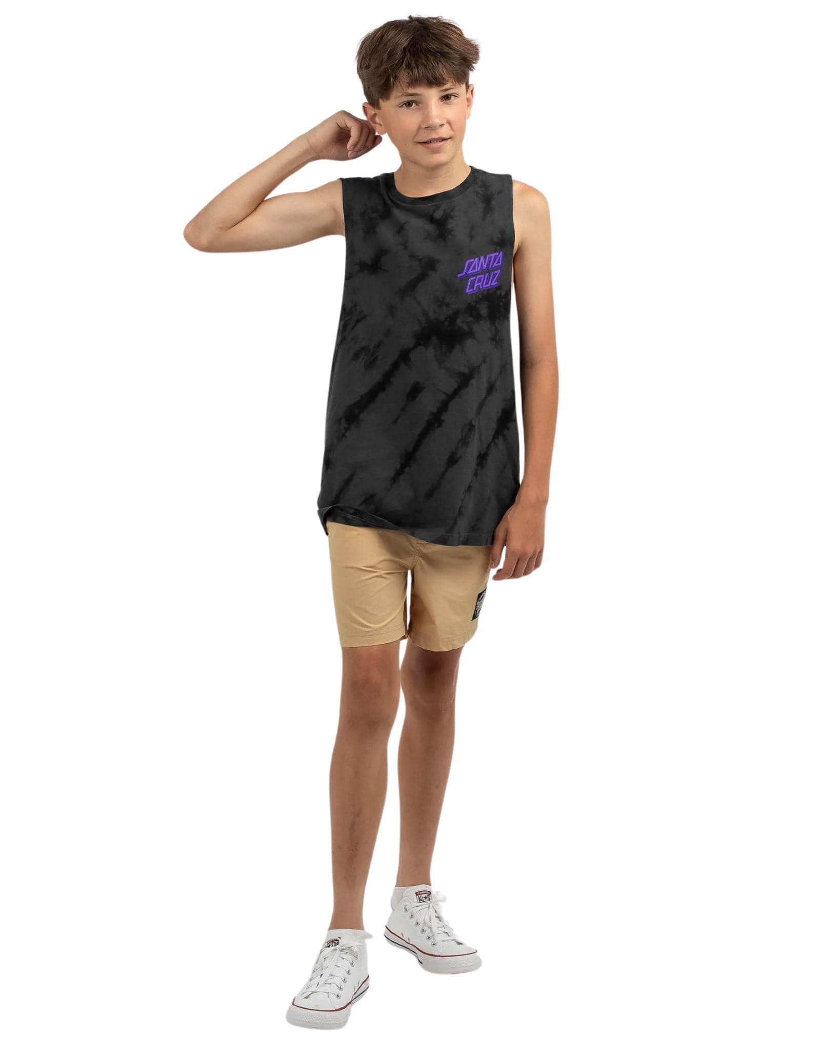Santa Cruz Boys Inferno Stacked Strip Dot Muscle