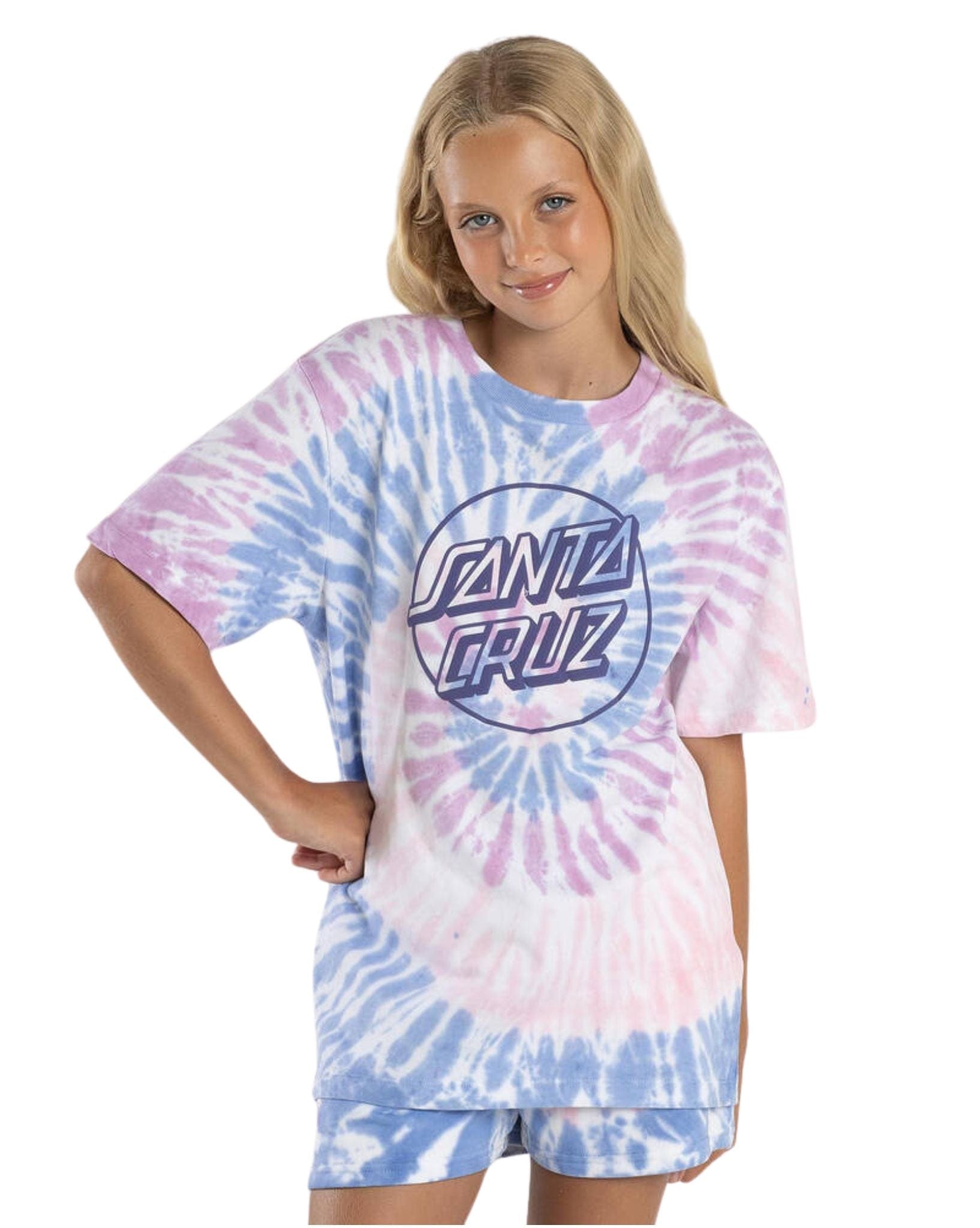Santa Cruz Girls Opus Dot Front Tee SS Big Brother Fit Tee