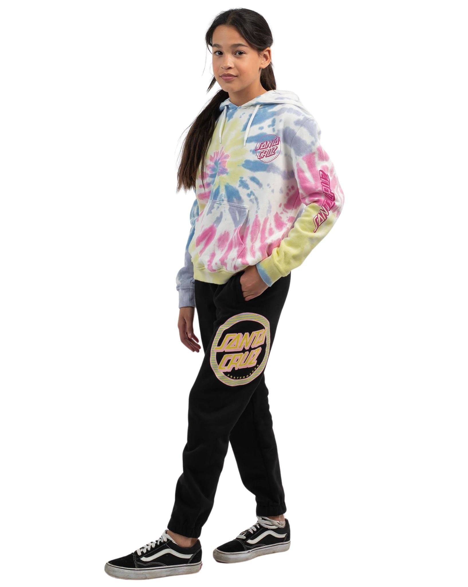Santa Cruz Girls Striped Reverse Dot Trackpants - Black