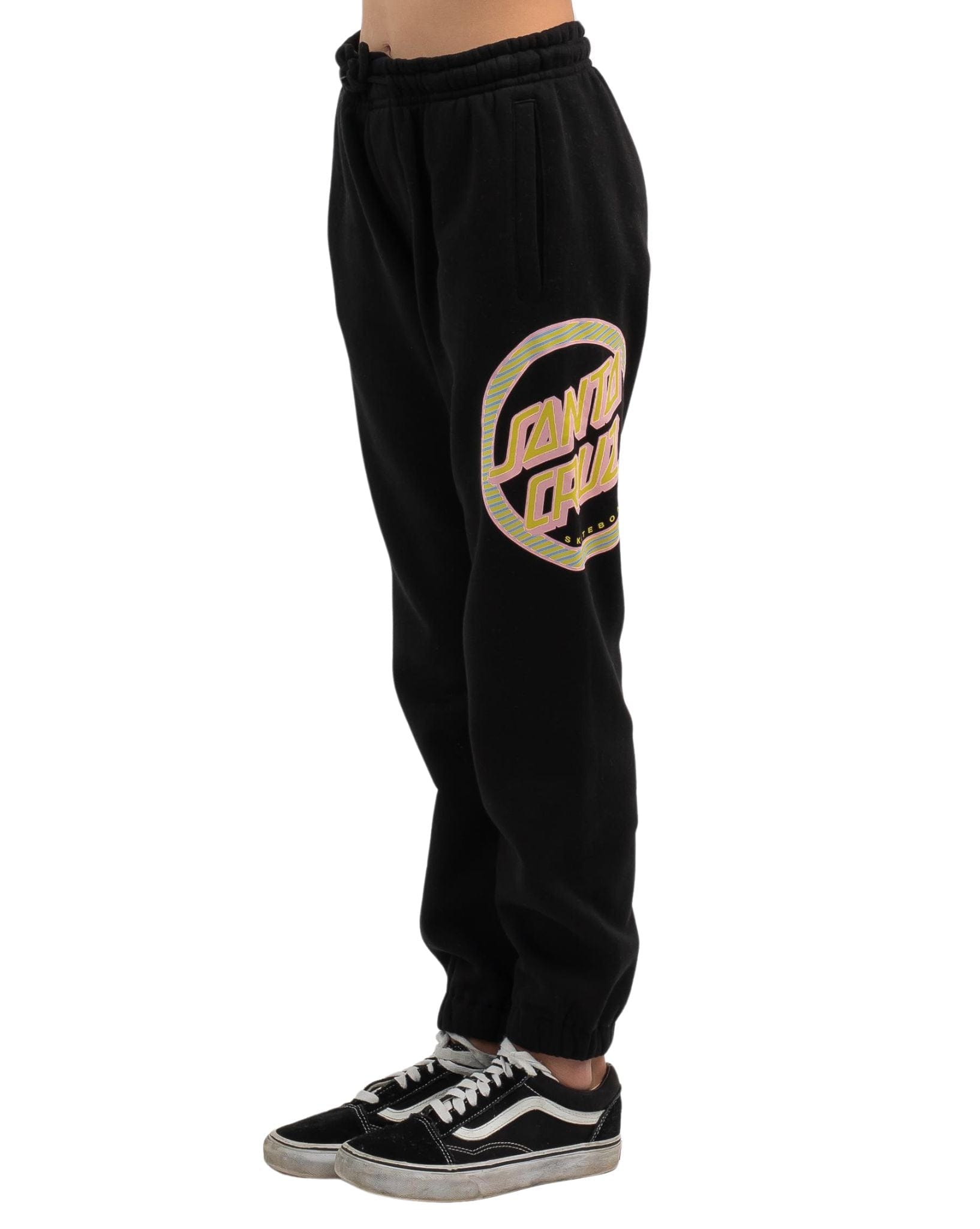 Santa Cruz Girls Striped Reverse Dot Trackpants - Black