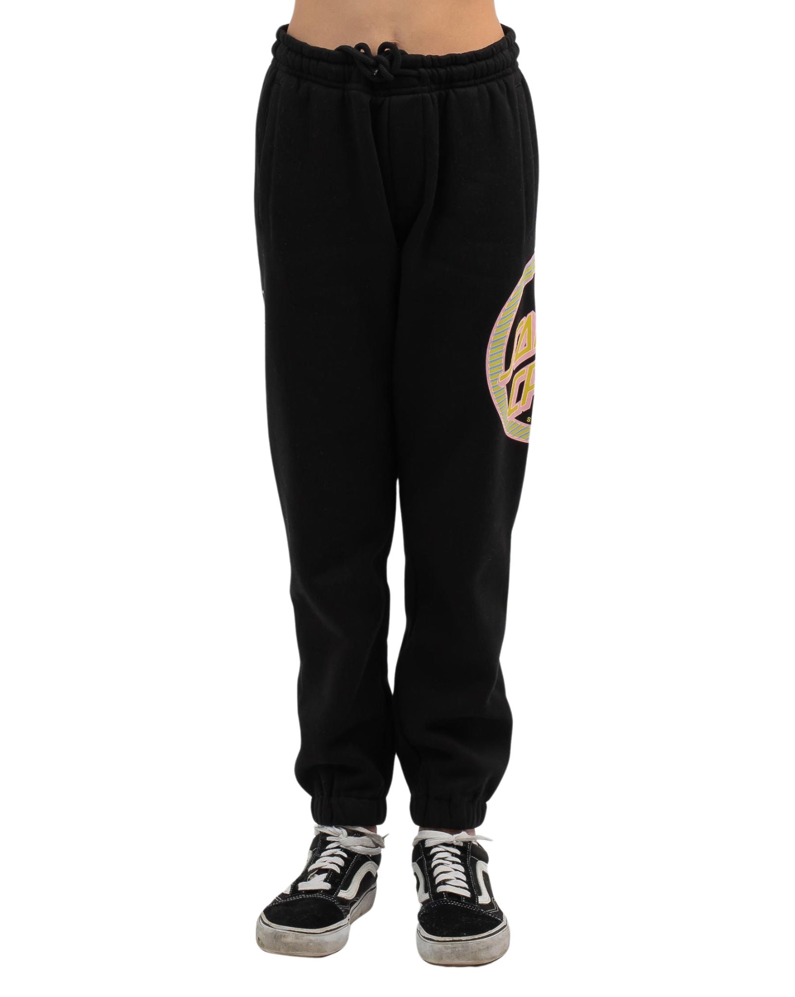 Santa Cruz Girls Striped Reverse Dot Trackpants - Black