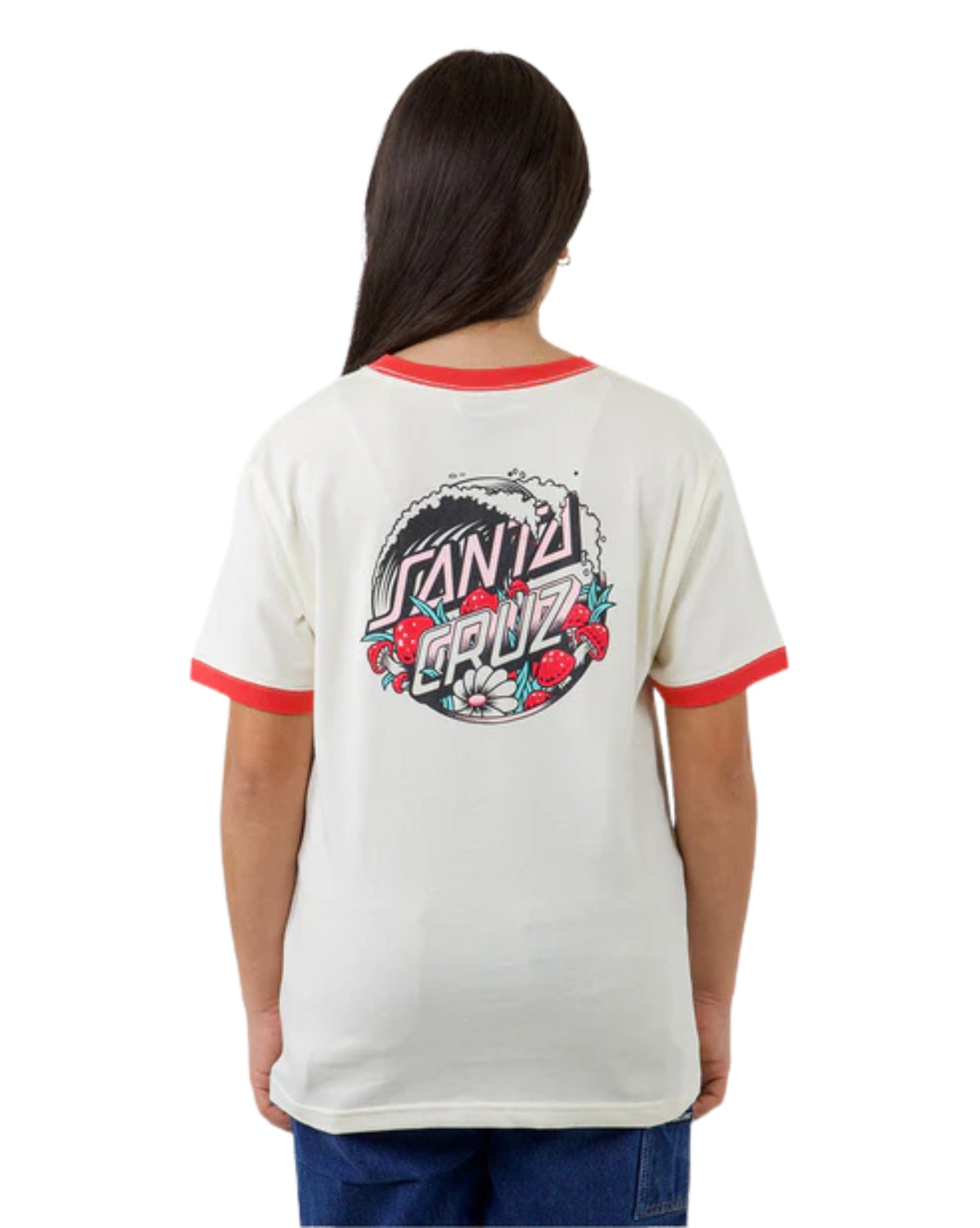 Santa Cruz Mushroom Wave Dot Splice Santa Cruz Girls Oversized T-Shirt