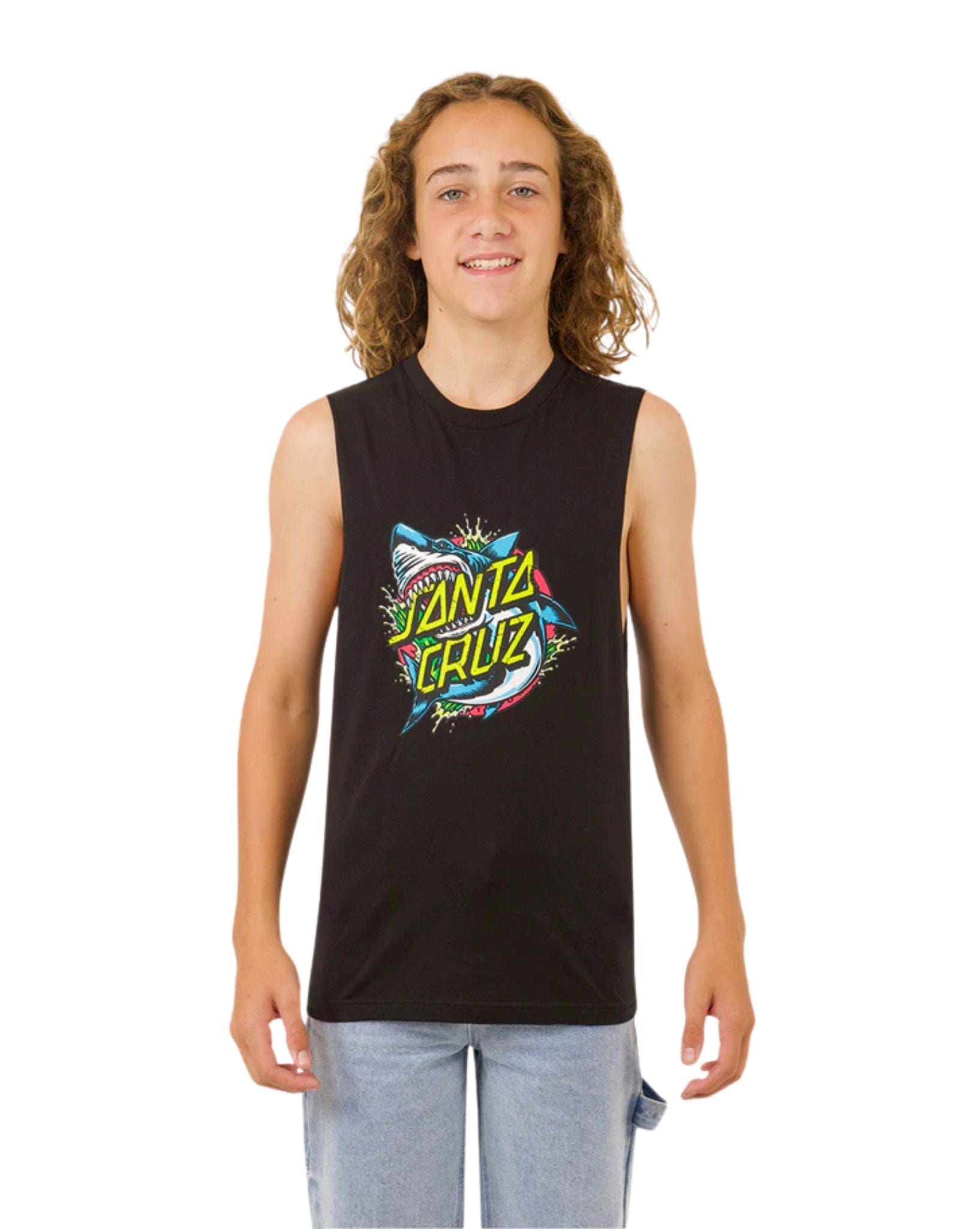 Santa Cruz Shark Dot Front Muscle T-Shirt