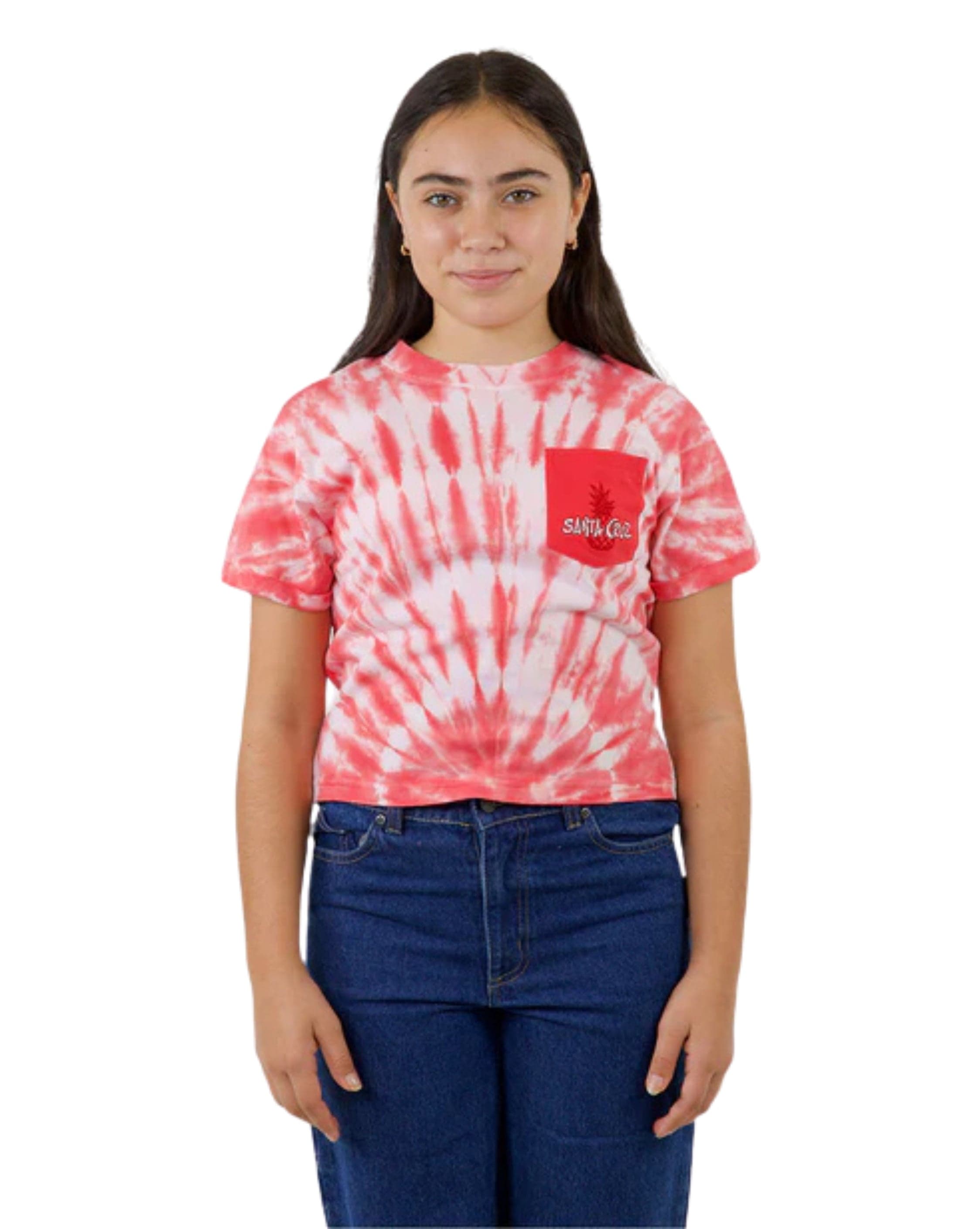 Santa Cruz Tropic Strip Santa Cruz Girls Cropped Pocket T-Shirt