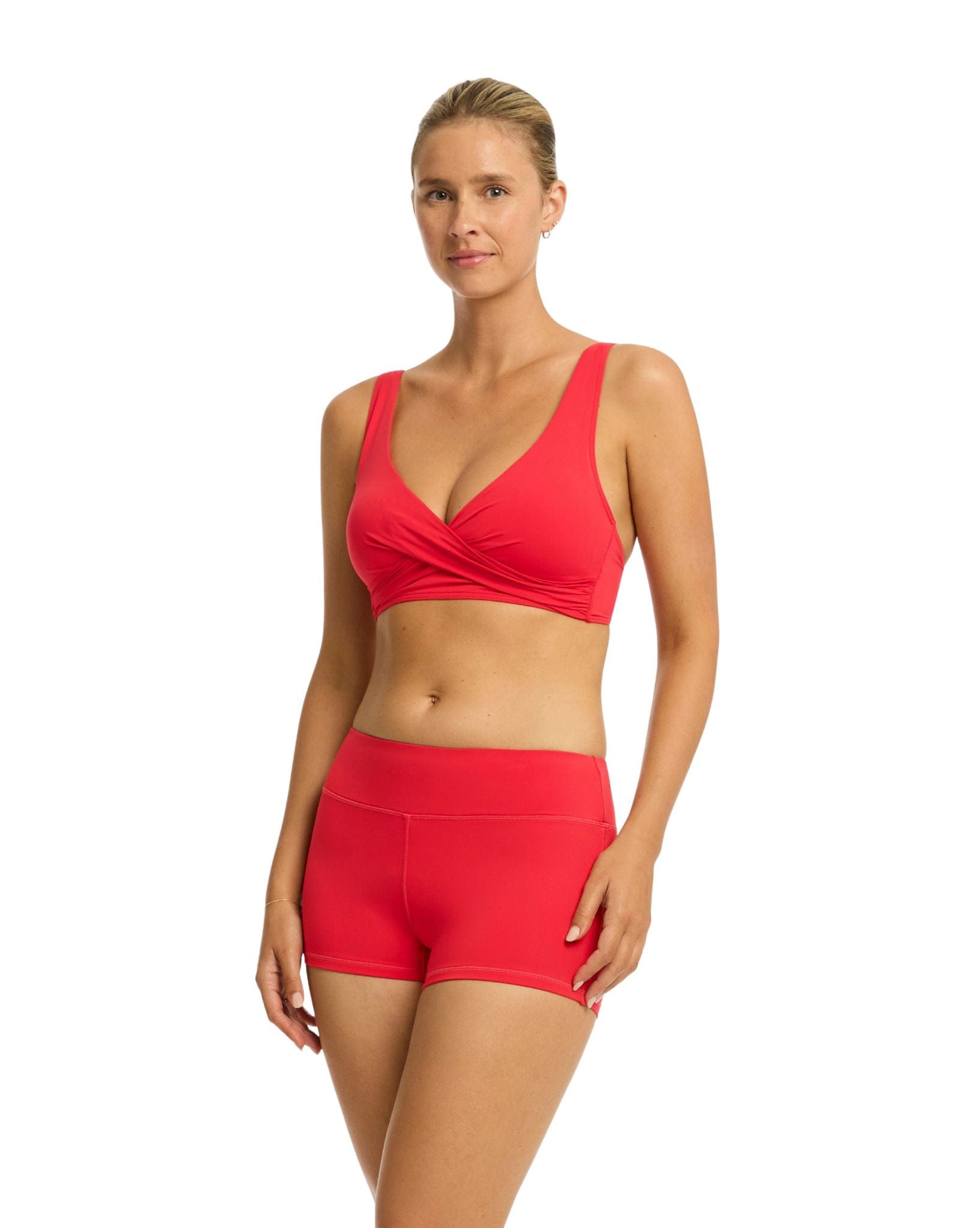 Sea Level Essentials Cross Front Multifit Bra Top