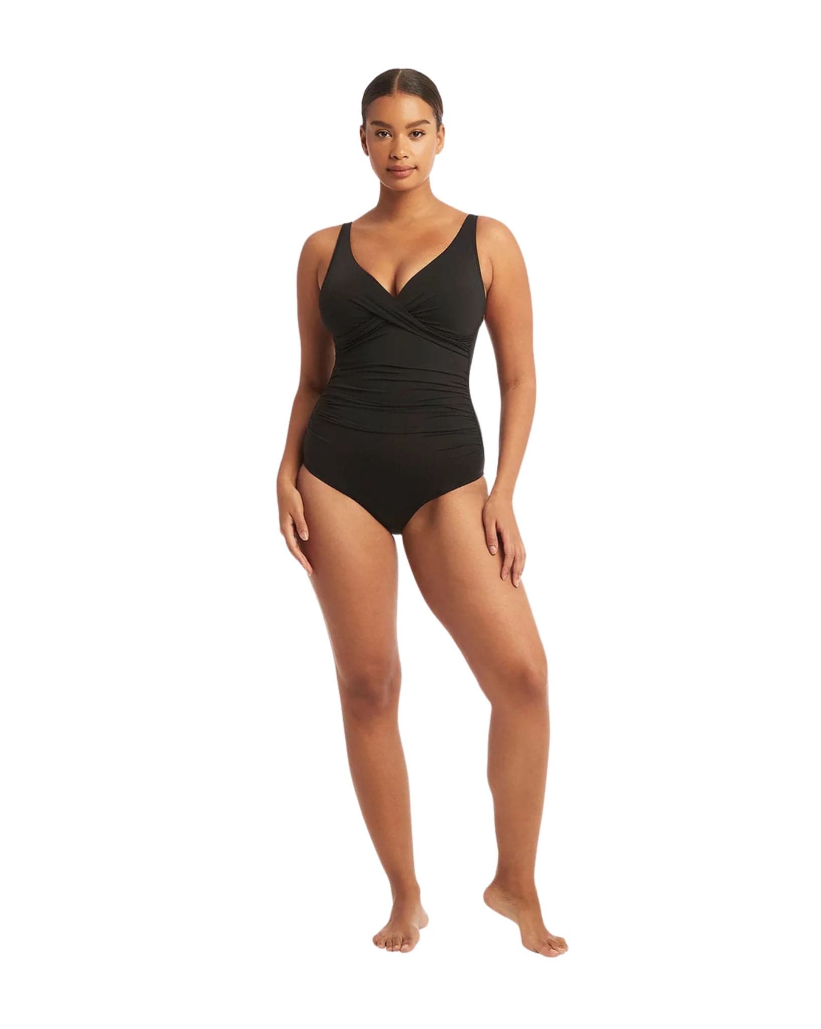 Sea Level Essentials Edit Cross Front Scoop Back One Piece