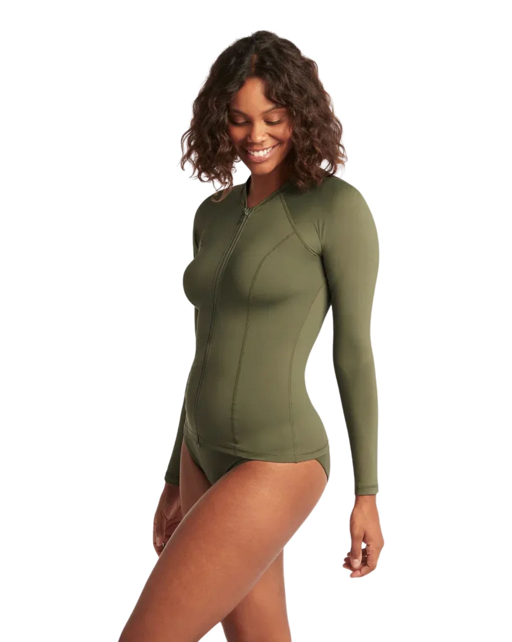 Sea Level Essentials Long Sleeve Rash Vest-Full Zipper