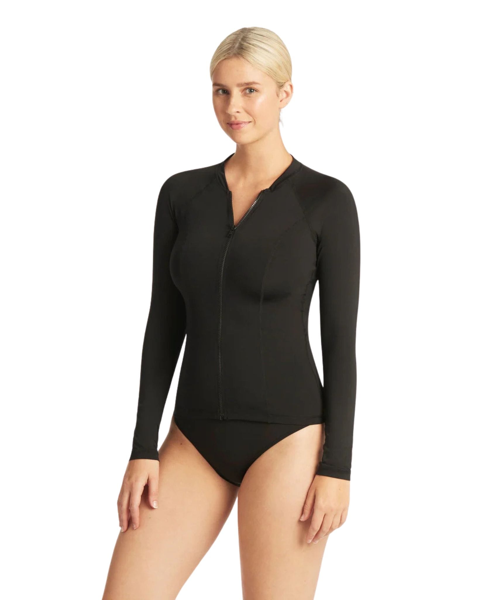 Sea Level Essentials Long Sleeve Rash Vest-Full Zipper