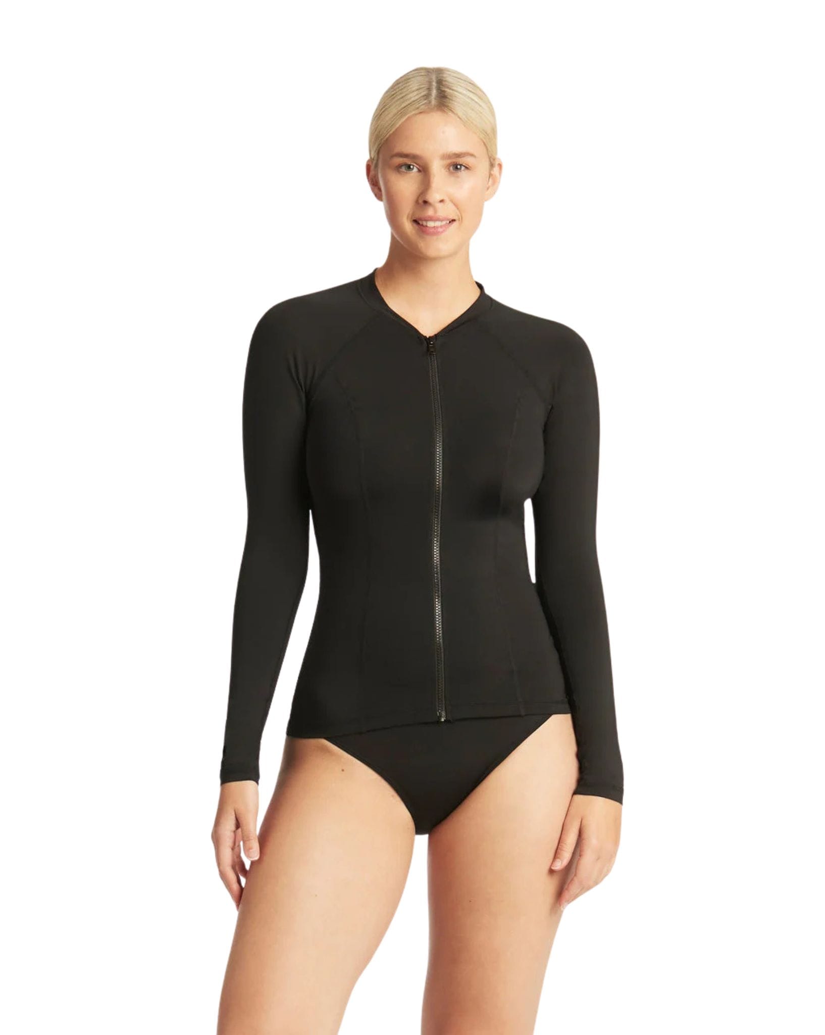 Sea Level Essentials Long Sleeve Rash Vest-Full Zipper
