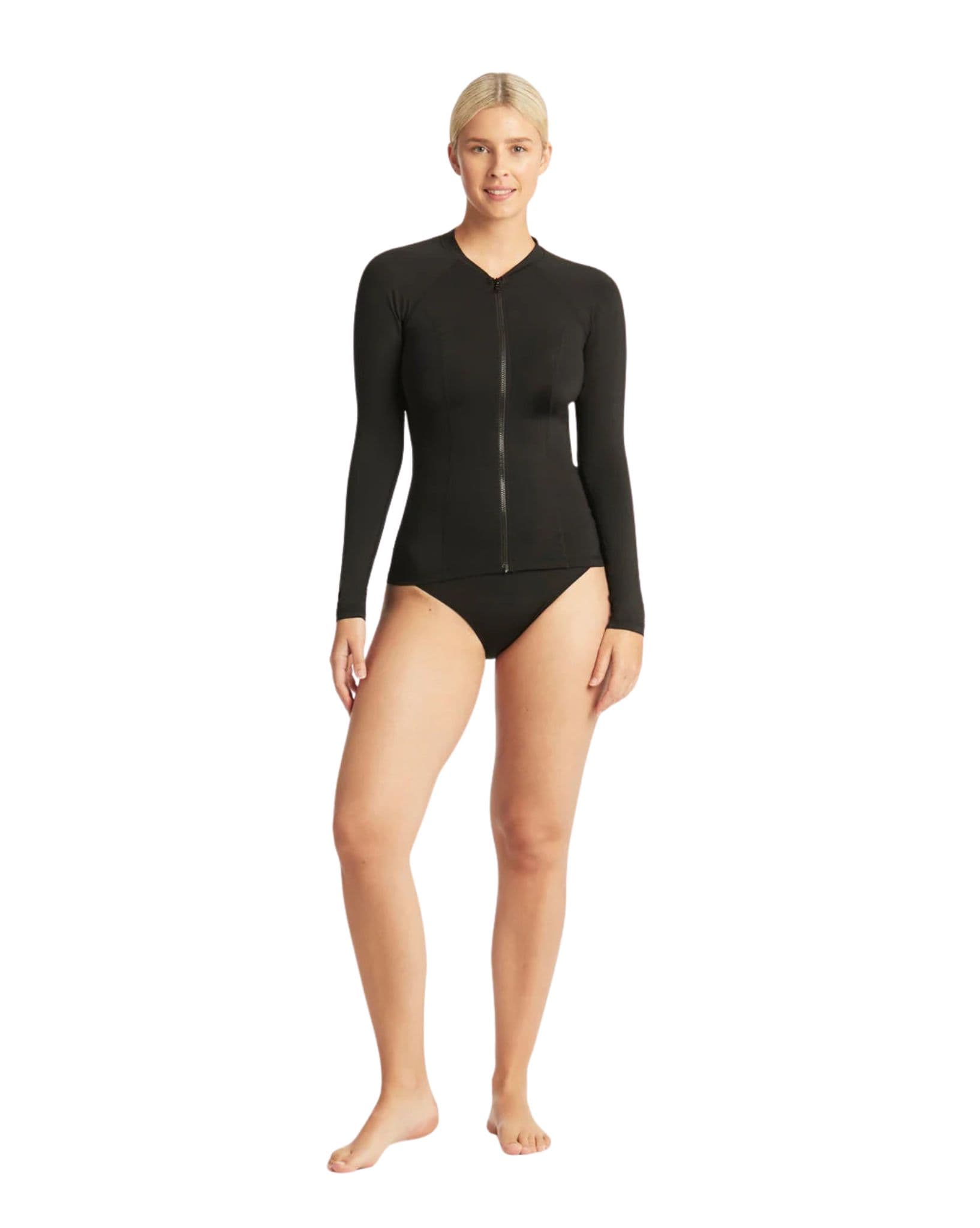 Sea Level Essentials Long Sleeve Rash Vest-Full Zipper