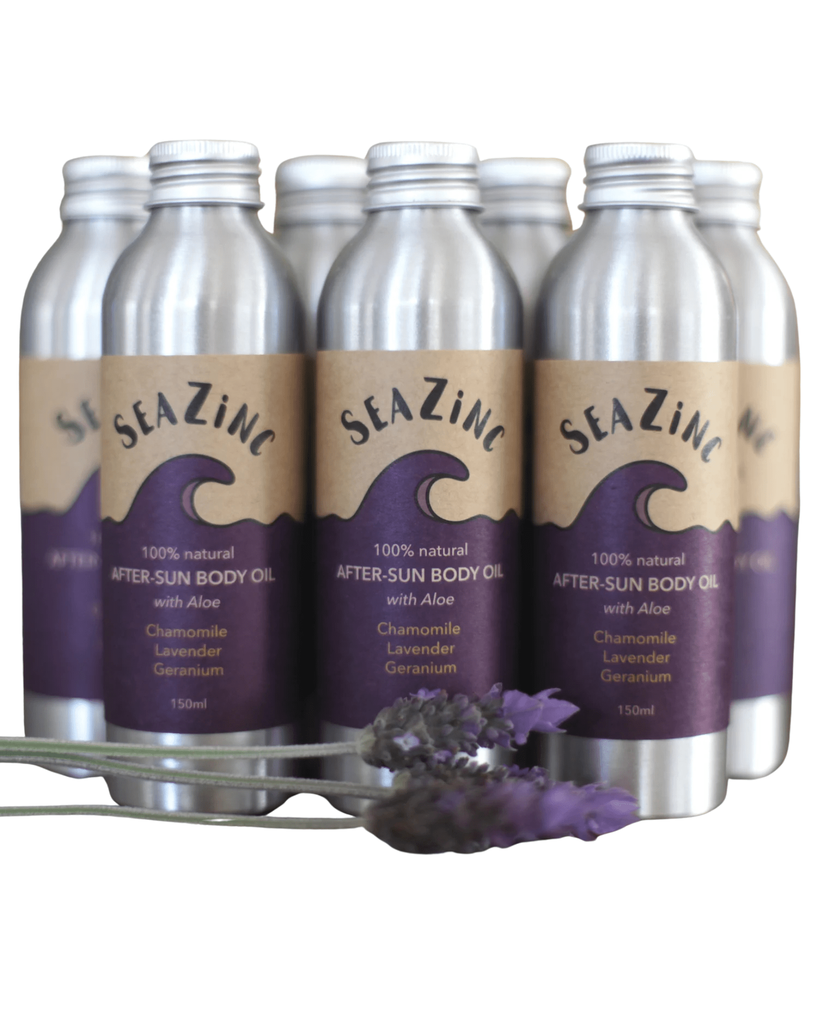Sea Zinc After-Sun Body Oil - 100% Natural, Aloe, Chamomile, Lavender, Geranium
