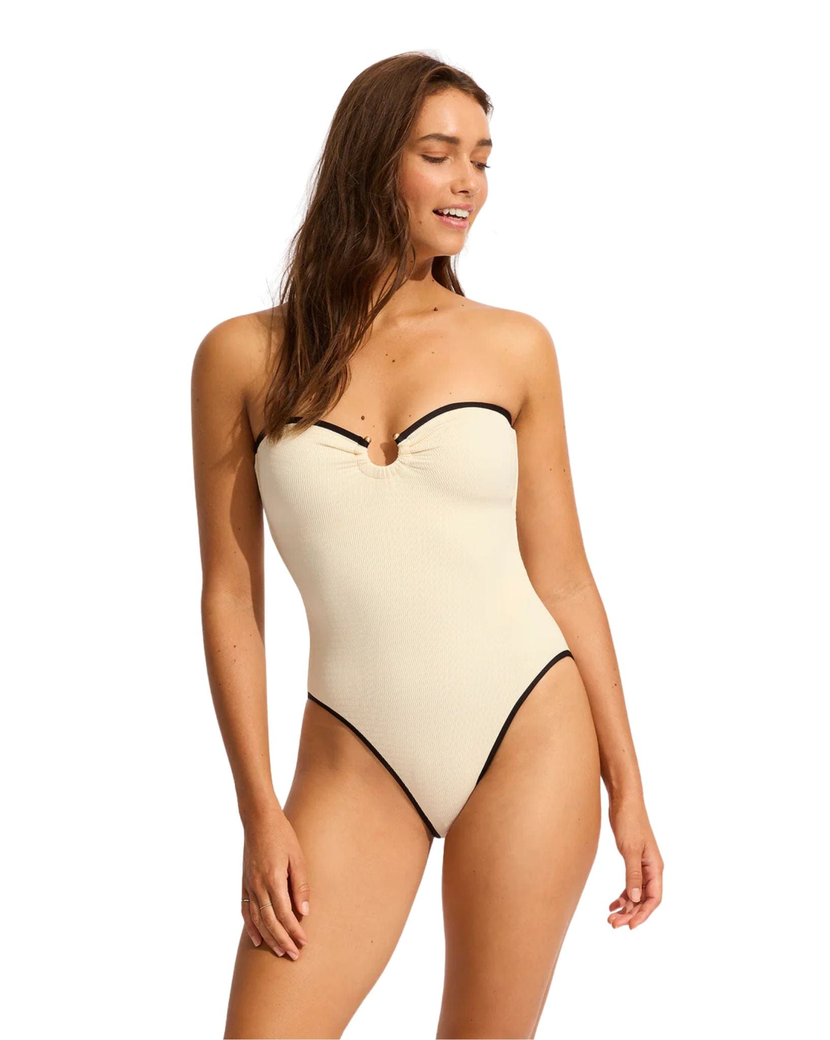 Seafolly Beach Bound Ring Front Bandeau One Piece