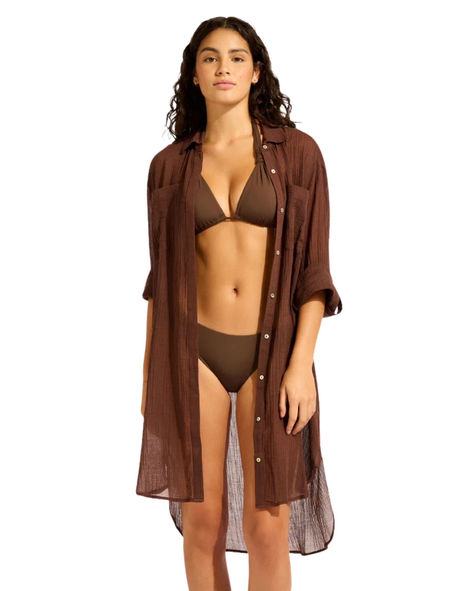 Seafolly BEACHEDIT-Crinkle Twill Beach Shirt