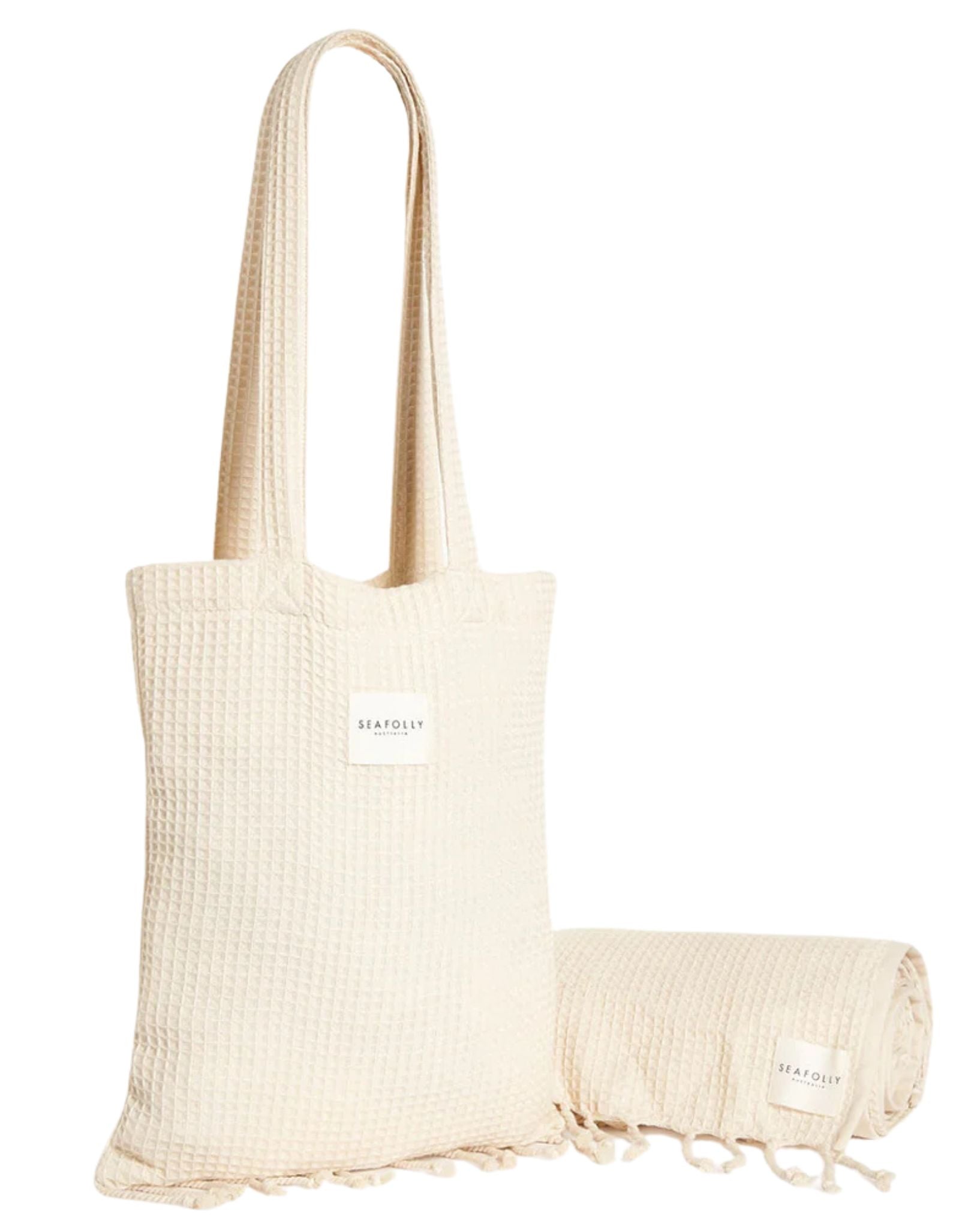 Seafolly Fringe Benefits Waffle Beach Towel Set