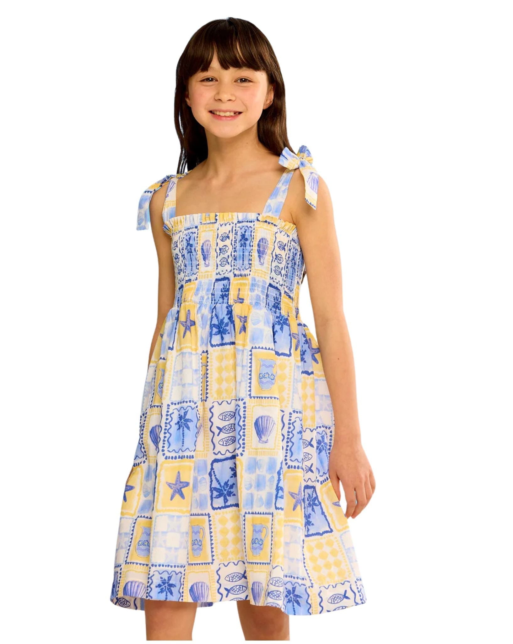 Seafolly Girls Palma Yardage Shirred Dress