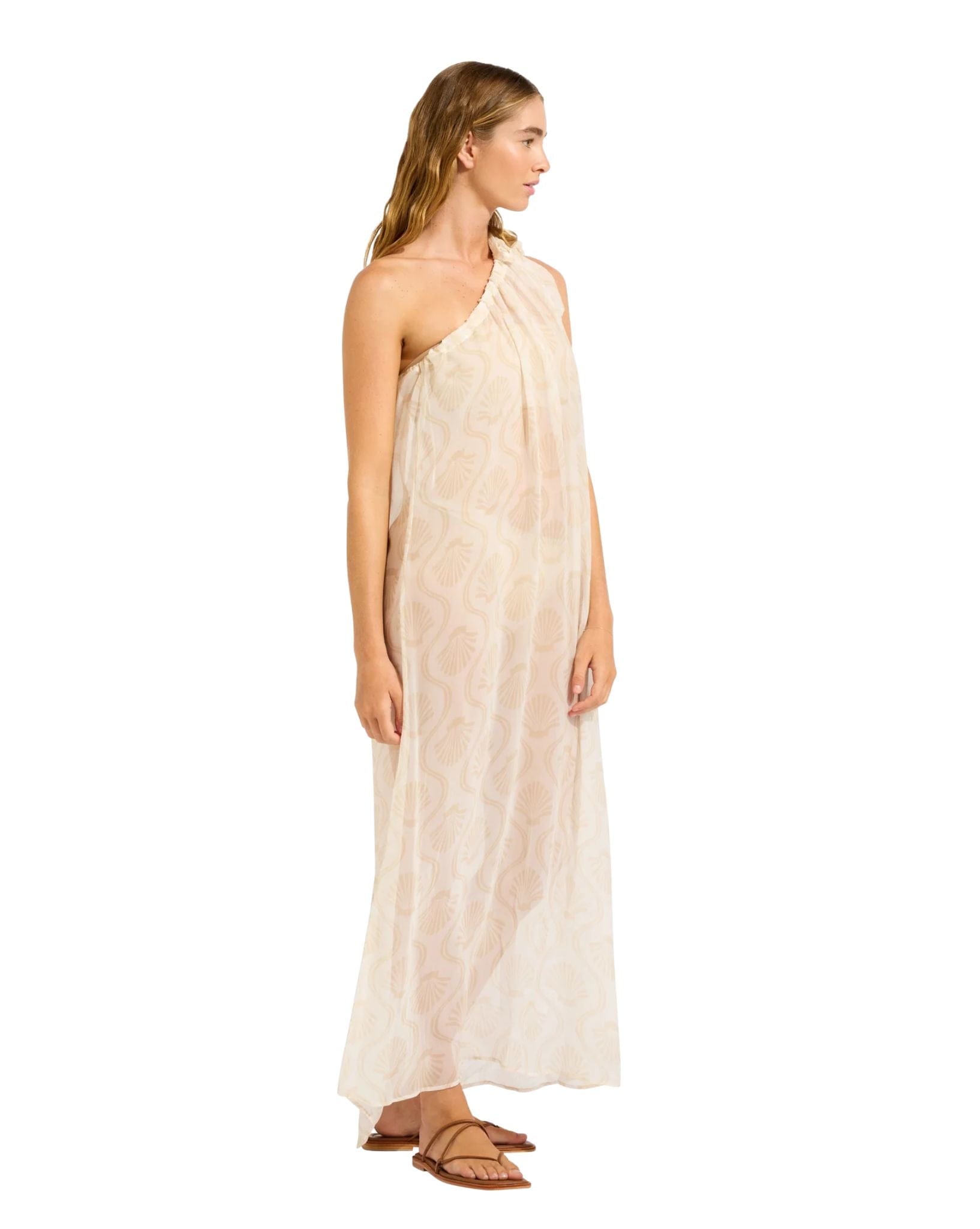 Seafolly Luna-One Shoulder Maxi Cover Up