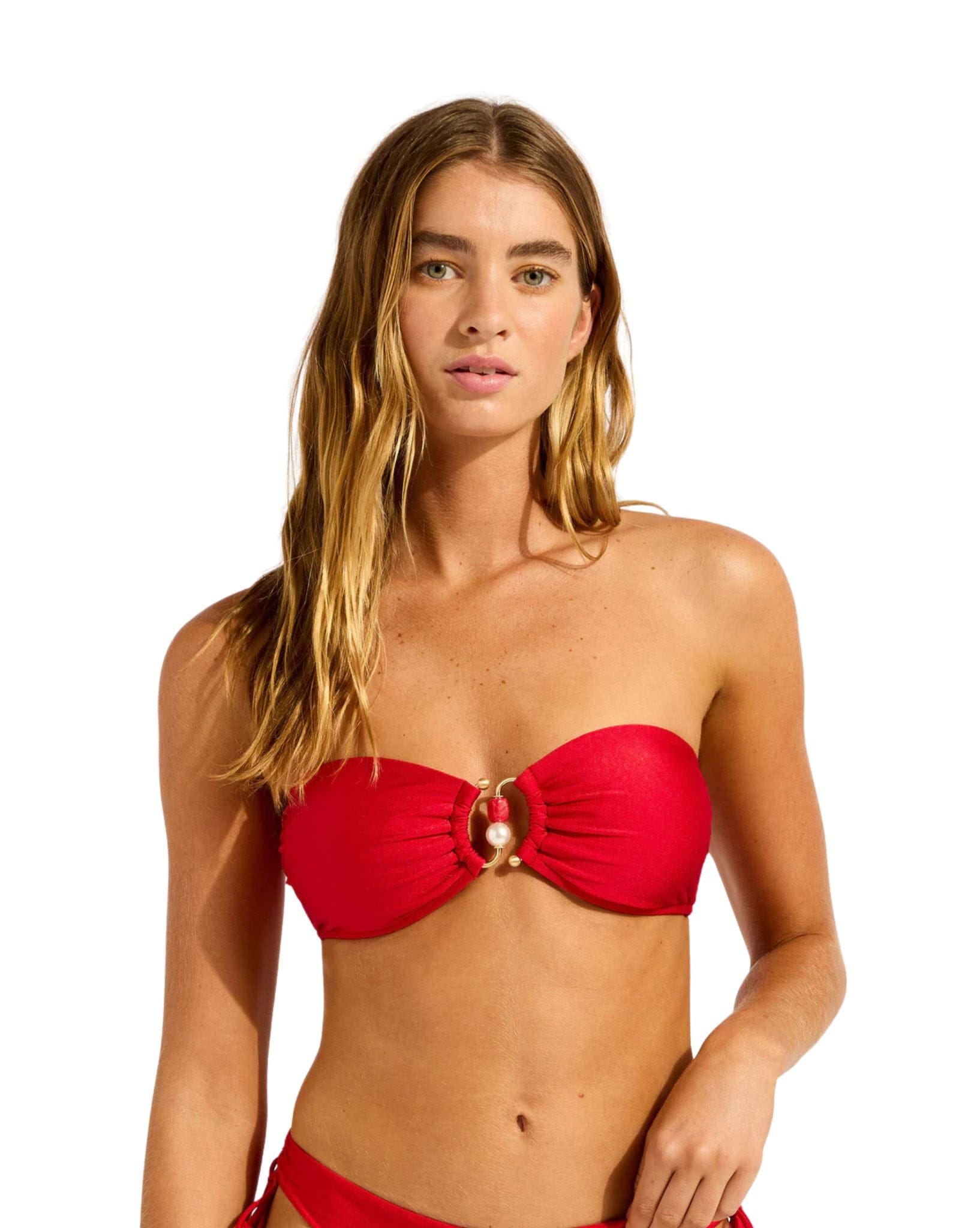 Seafolly Palermo Ring Front Bandeau Bikini Top