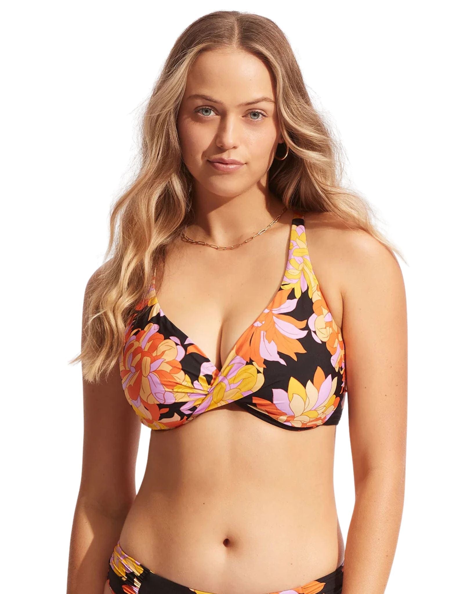 Seafolly Palm Springs Wrap Bra F Cup - Black