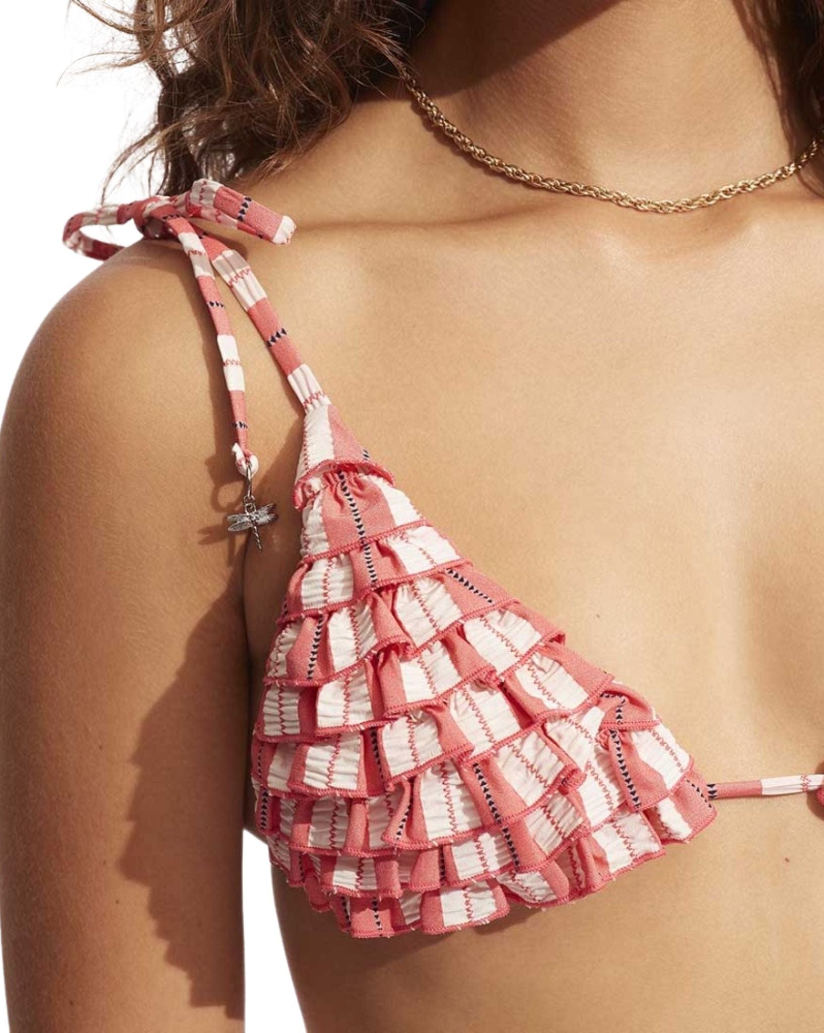 Seafolly Womens Cabana Ruffle Slide Tri Top