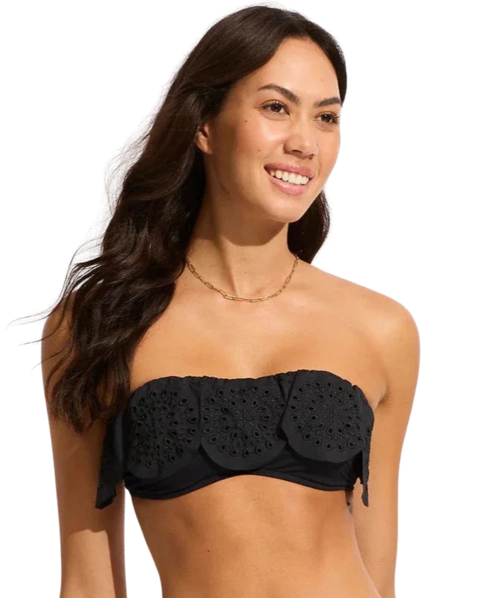 Seafolly Womens Lulu Bandeau Bra With Flounce