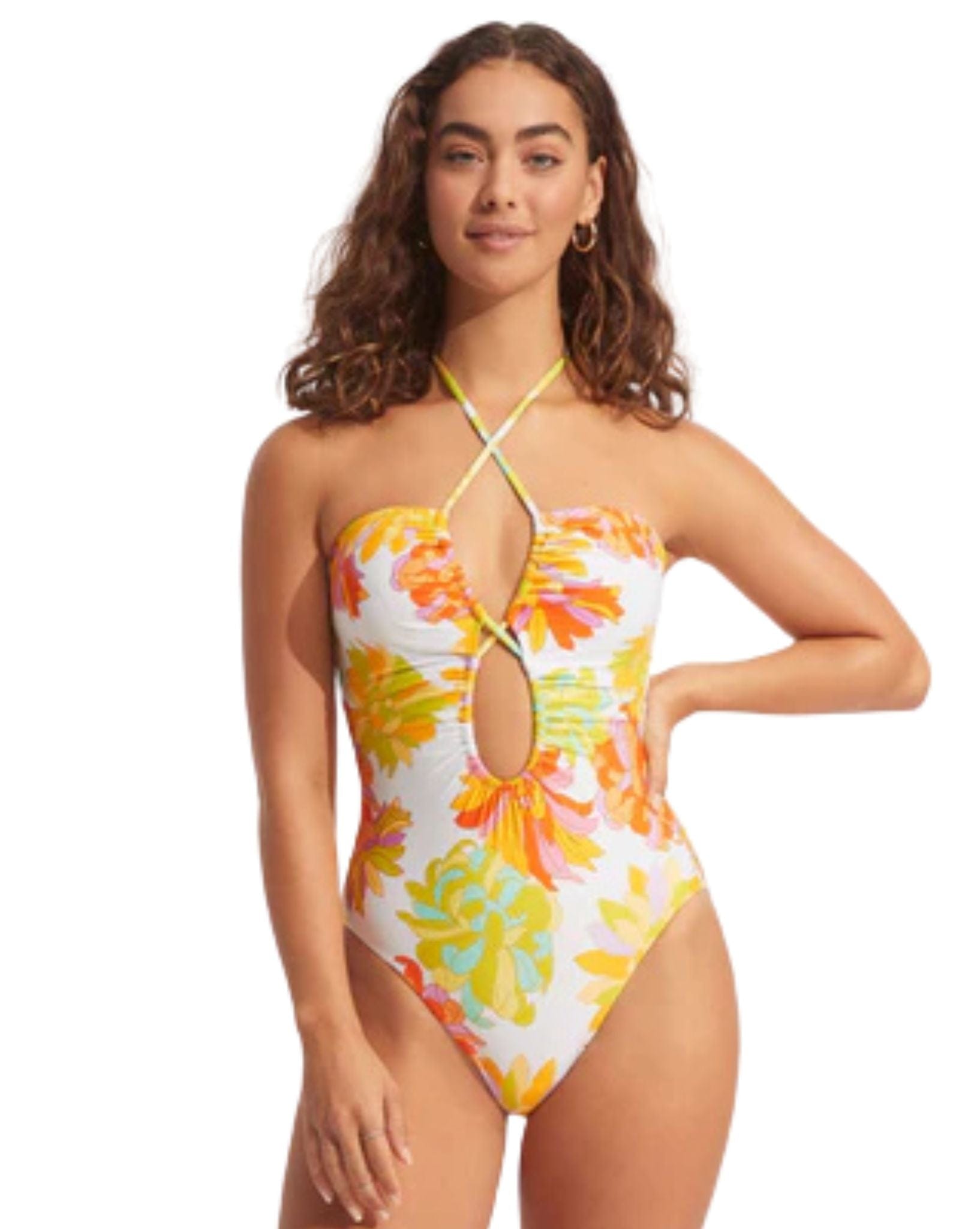 Seafolly Womens Palm Springs Bandeau One Piece