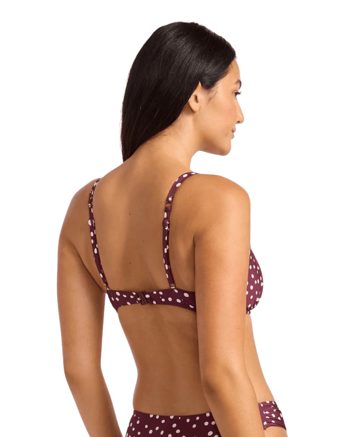 Seafolly Womens Seafolly Dolce Dot Ruched Bralette - Dark Burgundy