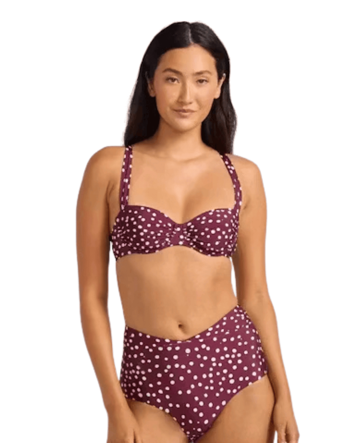 Seafolly Womens Seafolly Dolcedot Ruched Underwire Bra - Dark Burgundy