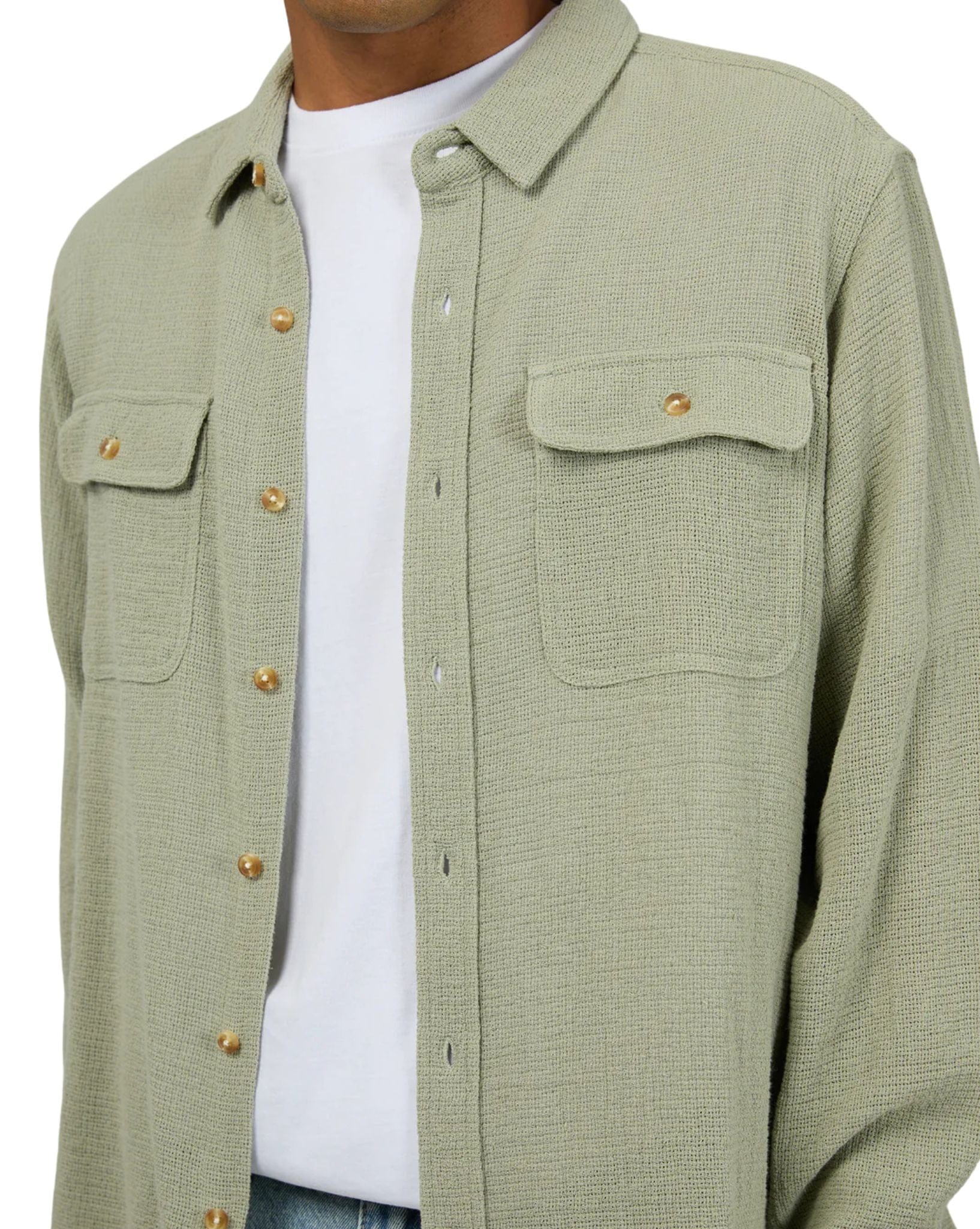 Silent Theory Mens Aspen Ls Shirt - Sage