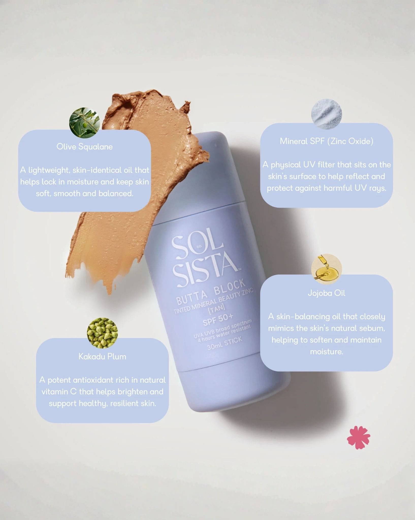 Sol Sista Butta Block™️ Mineral Tinted SPF50+ Sunscreen Balm