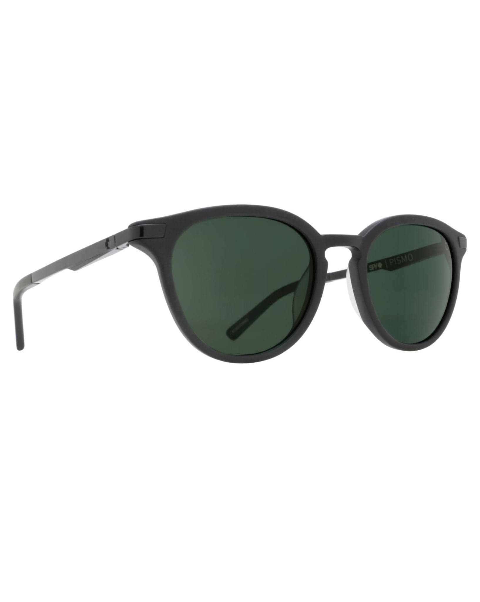 Spy Pismo Sunglasses Matte Black - Happy Gray Green