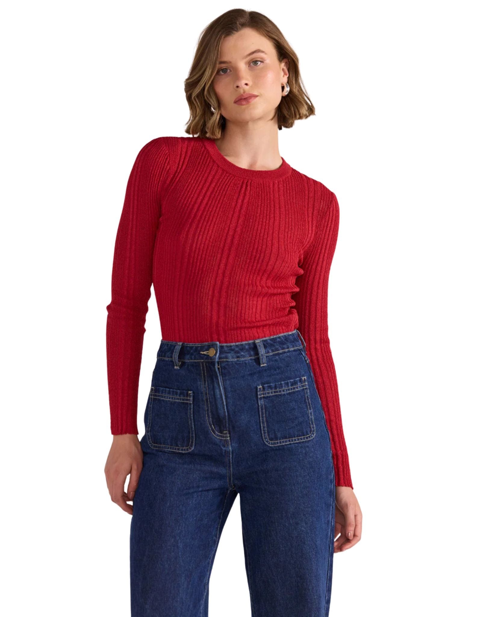 Staple the label Luna Ribbed Knit Top
