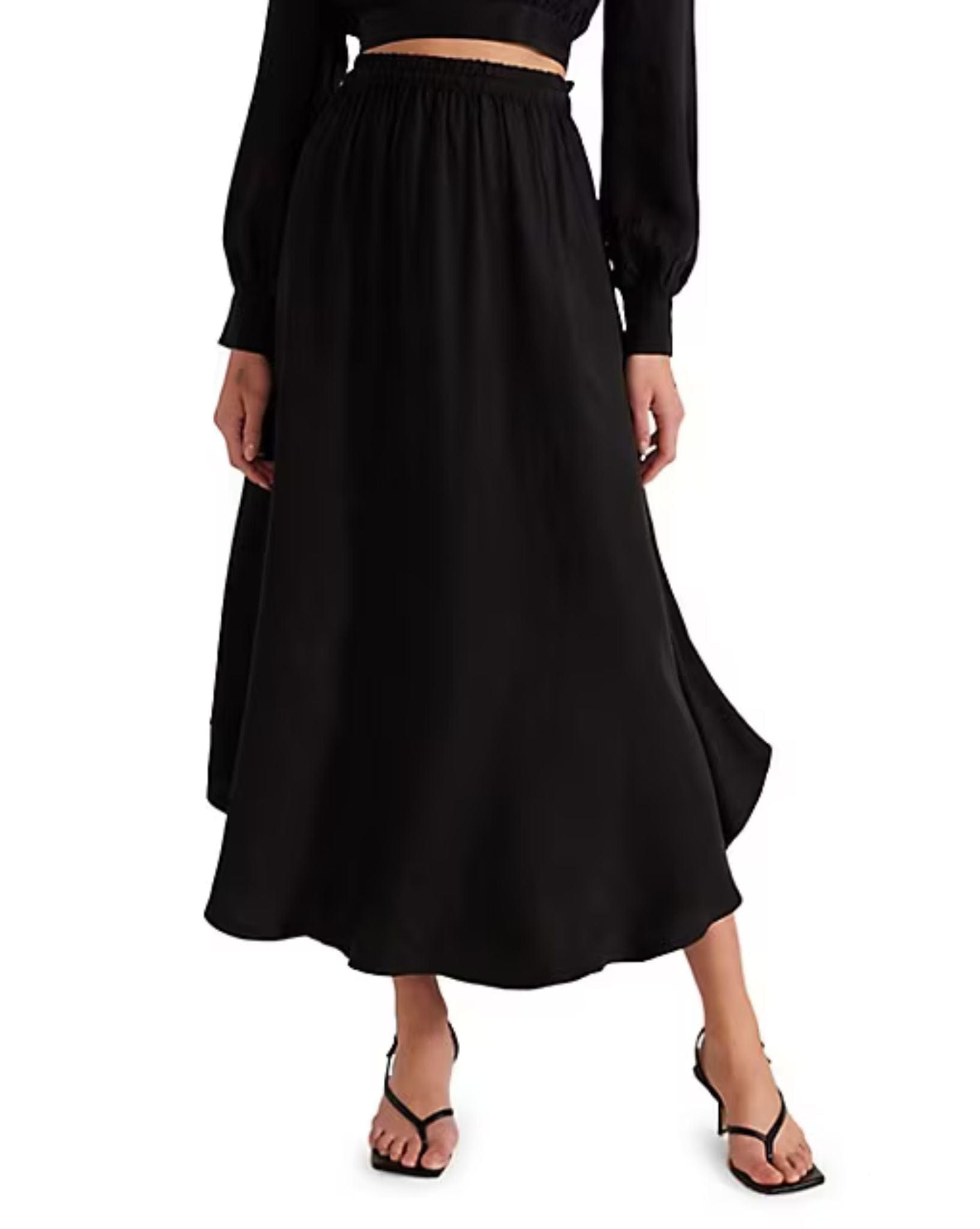Staple the label Monique Cupro Midi Skirt - Black
