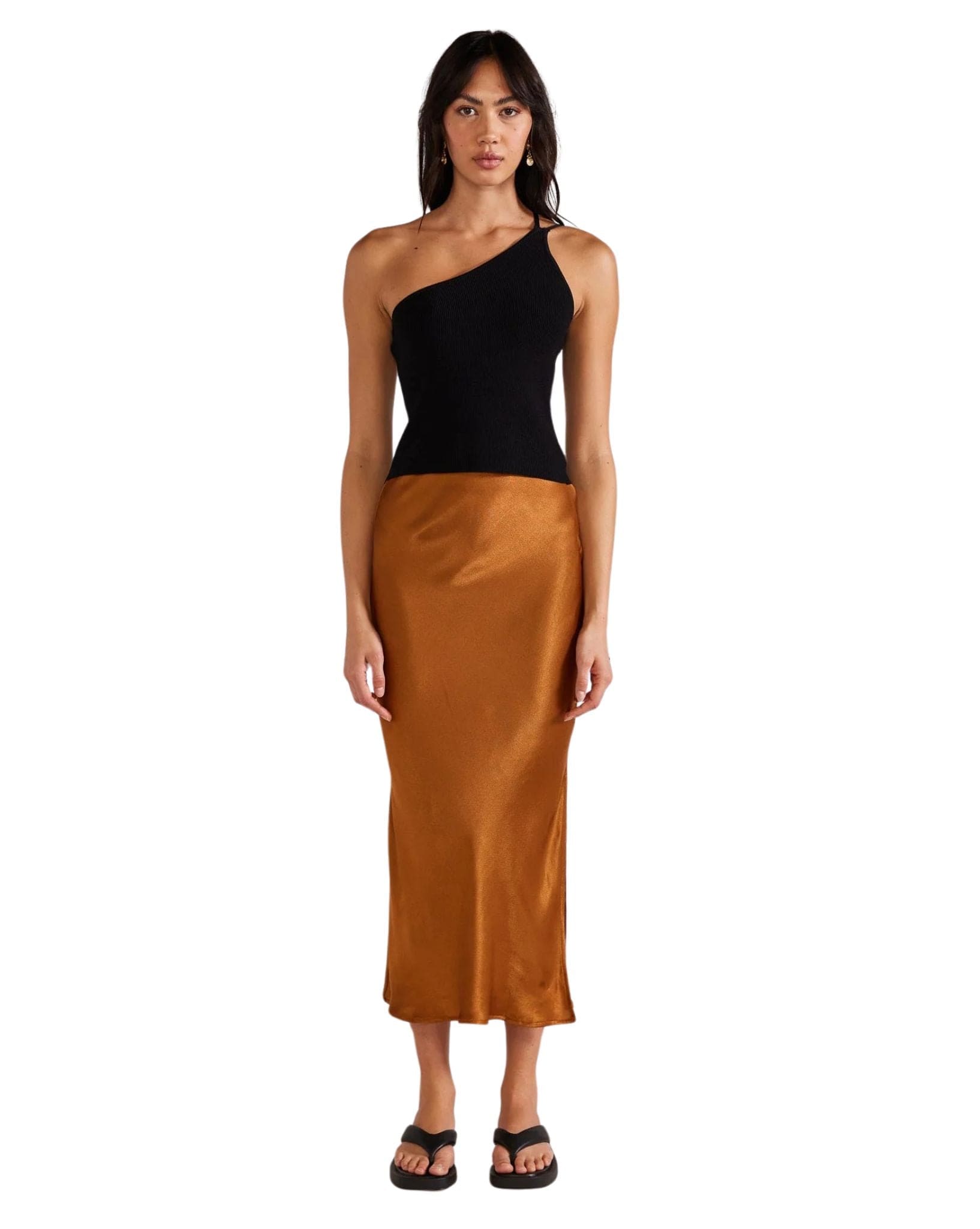 Staple the label Womens Rayna Midi Skirt - Copper