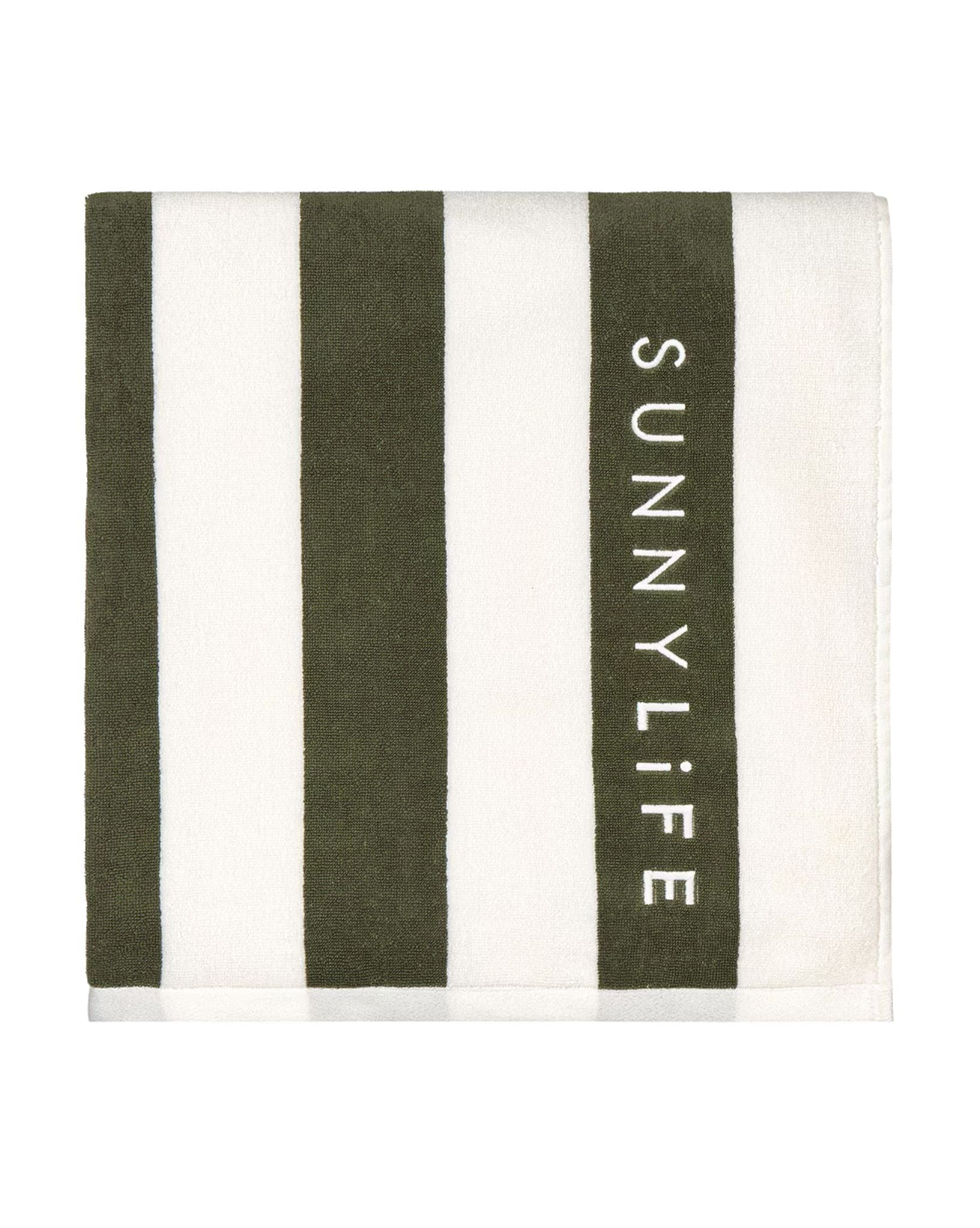 SunnyLife Beach Towel The Vacay Olive Stripe