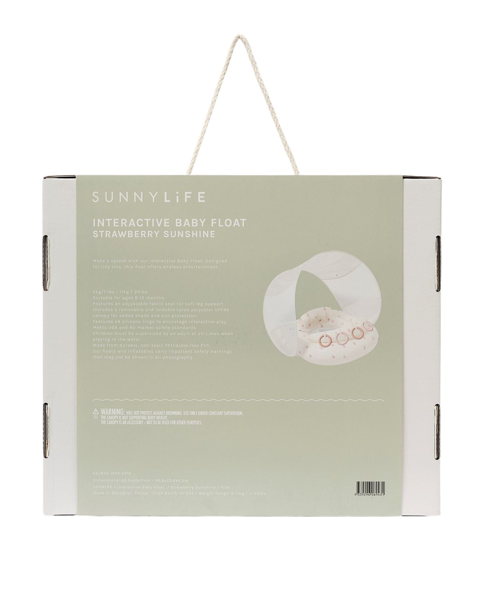 SunnyLife Interactive Baby Float Strawberry Sunshine Pink