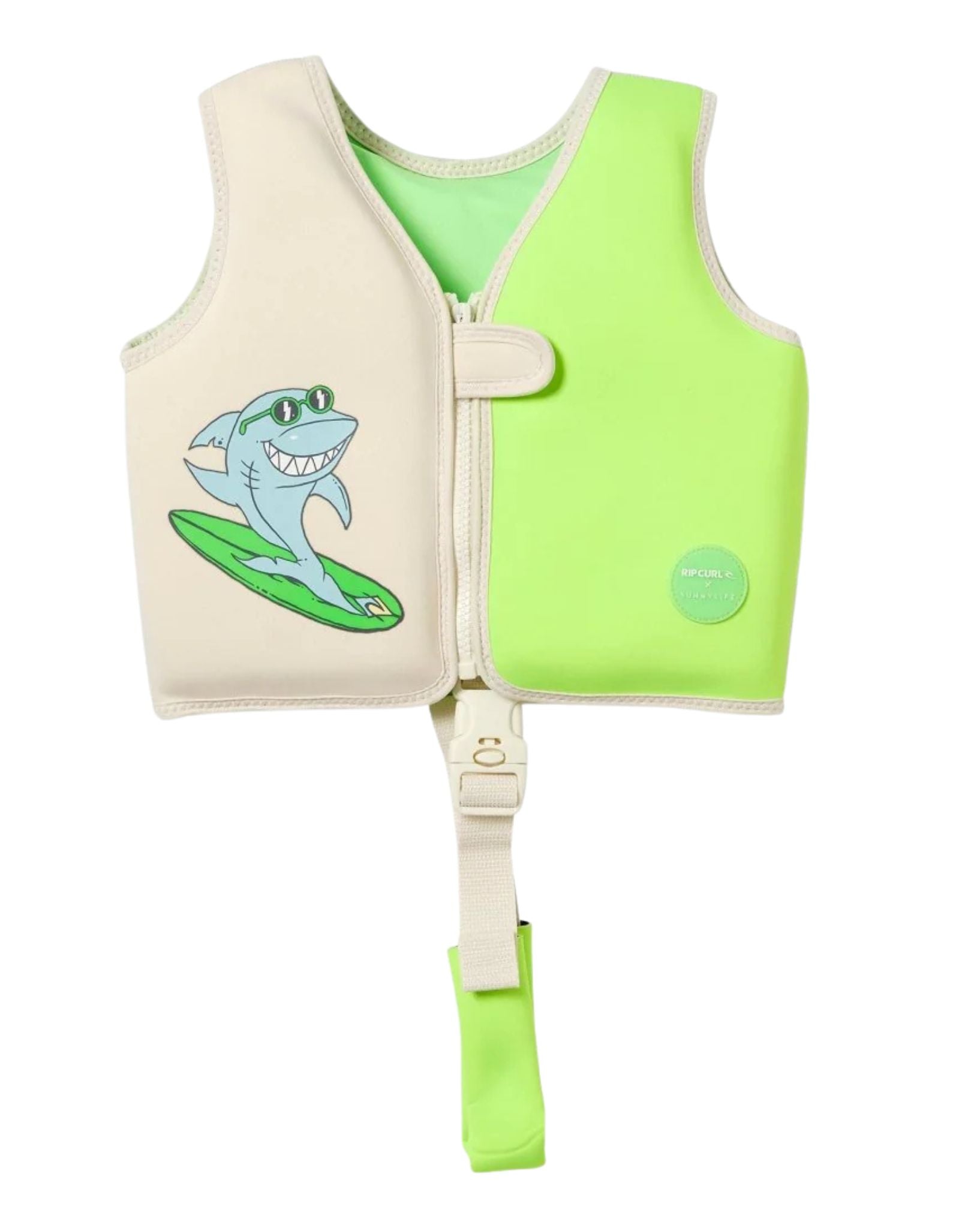 SunnyLife Kids Swim Vest 2-3 Shred Shark Green