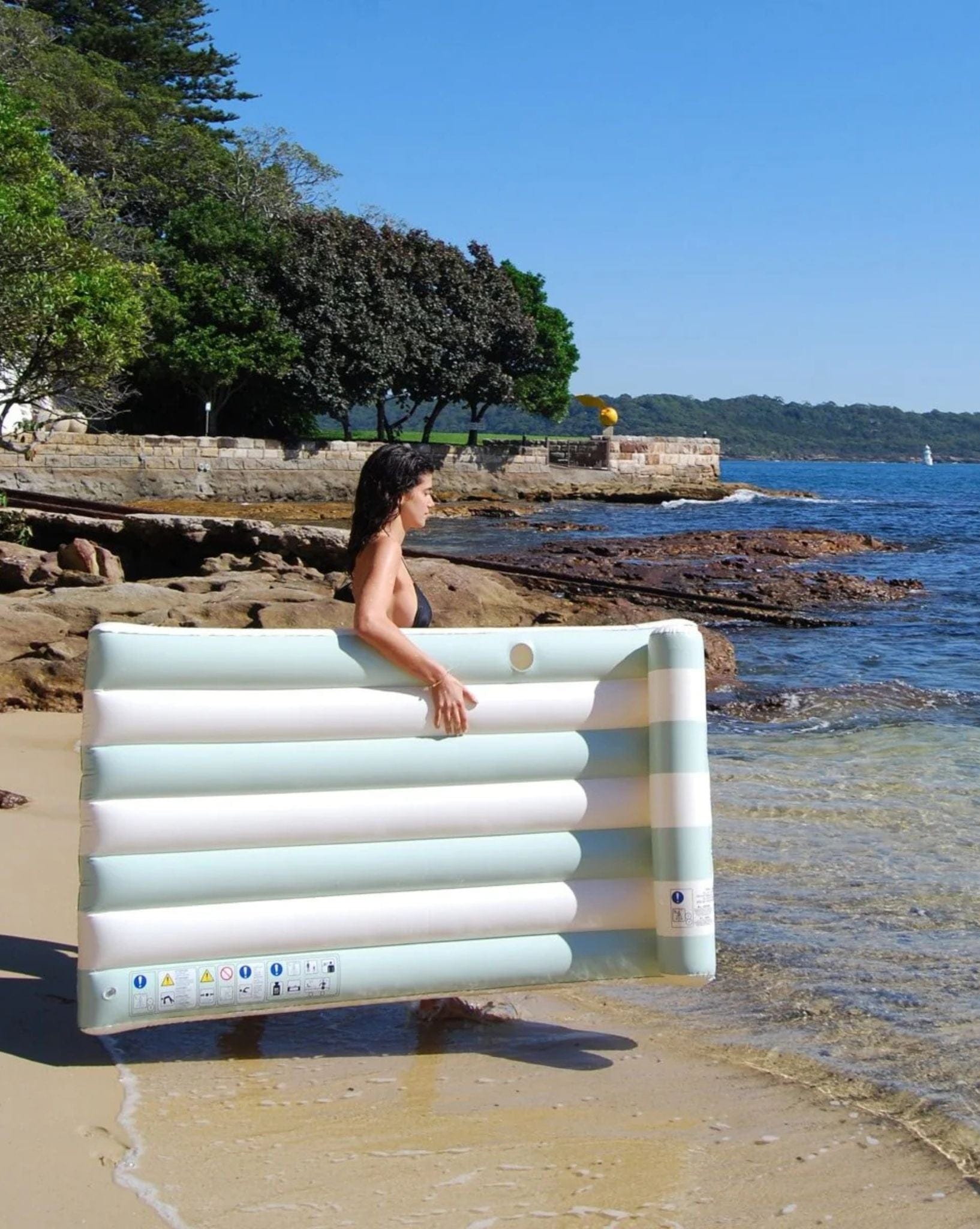 SunnyLife Luxe Lilo Green Stripe