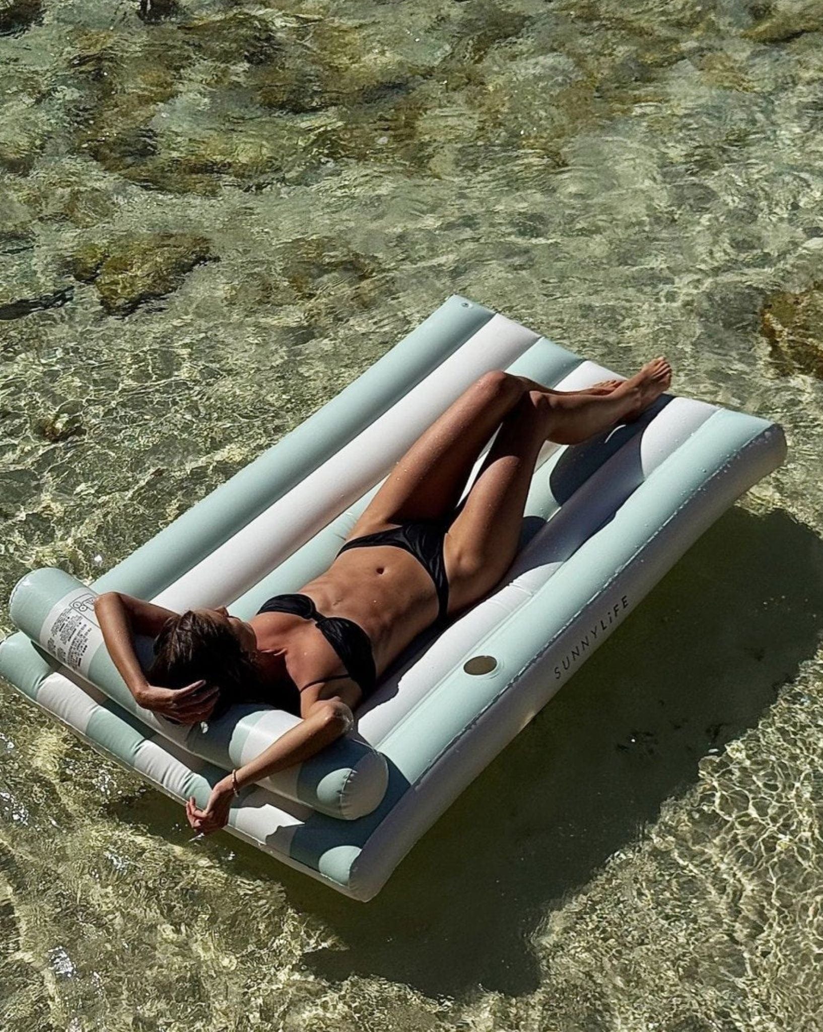 SunnyLife Luxe Lilo Green Stripe