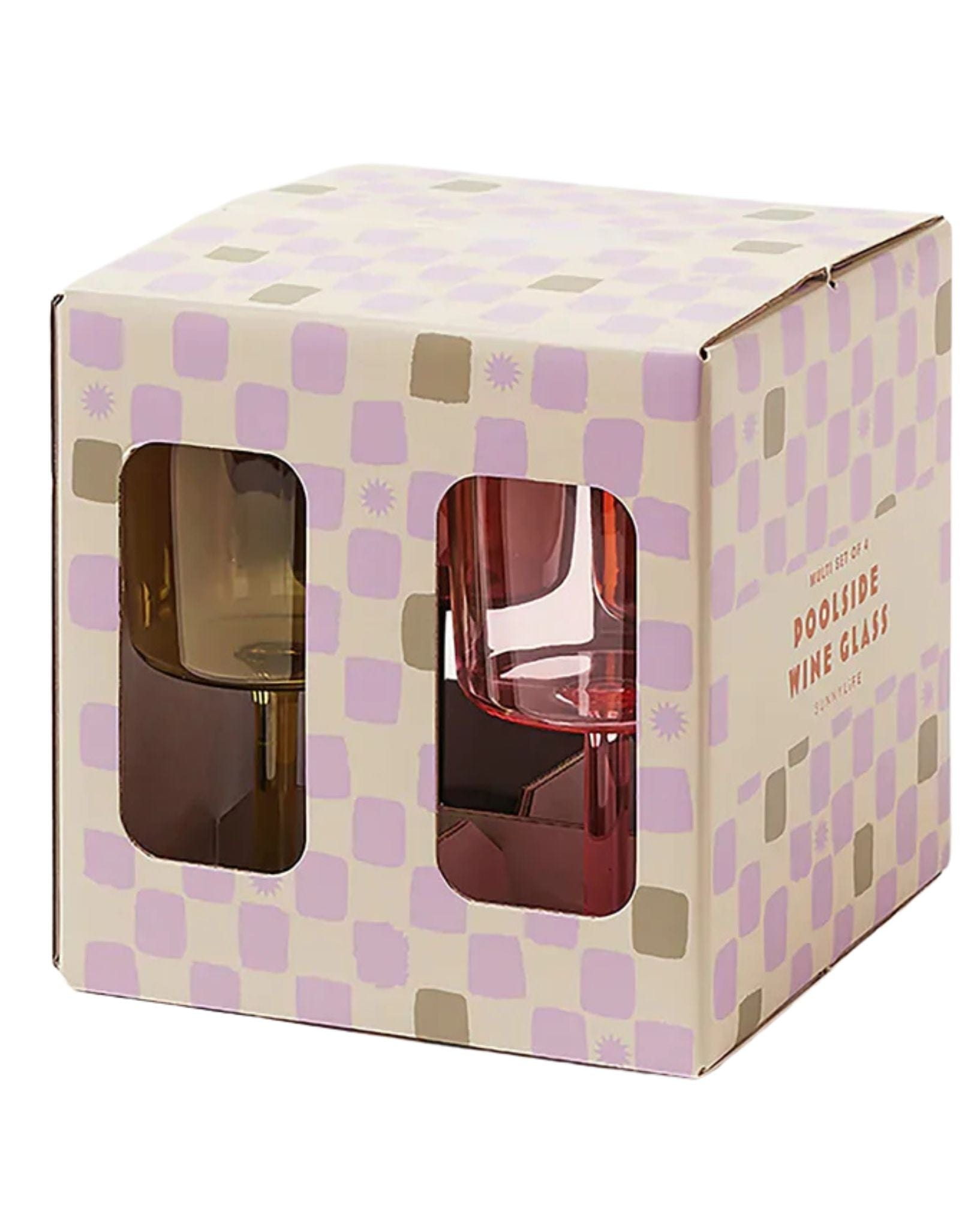 SunnyLife Poolside Wine Glass Set of 4