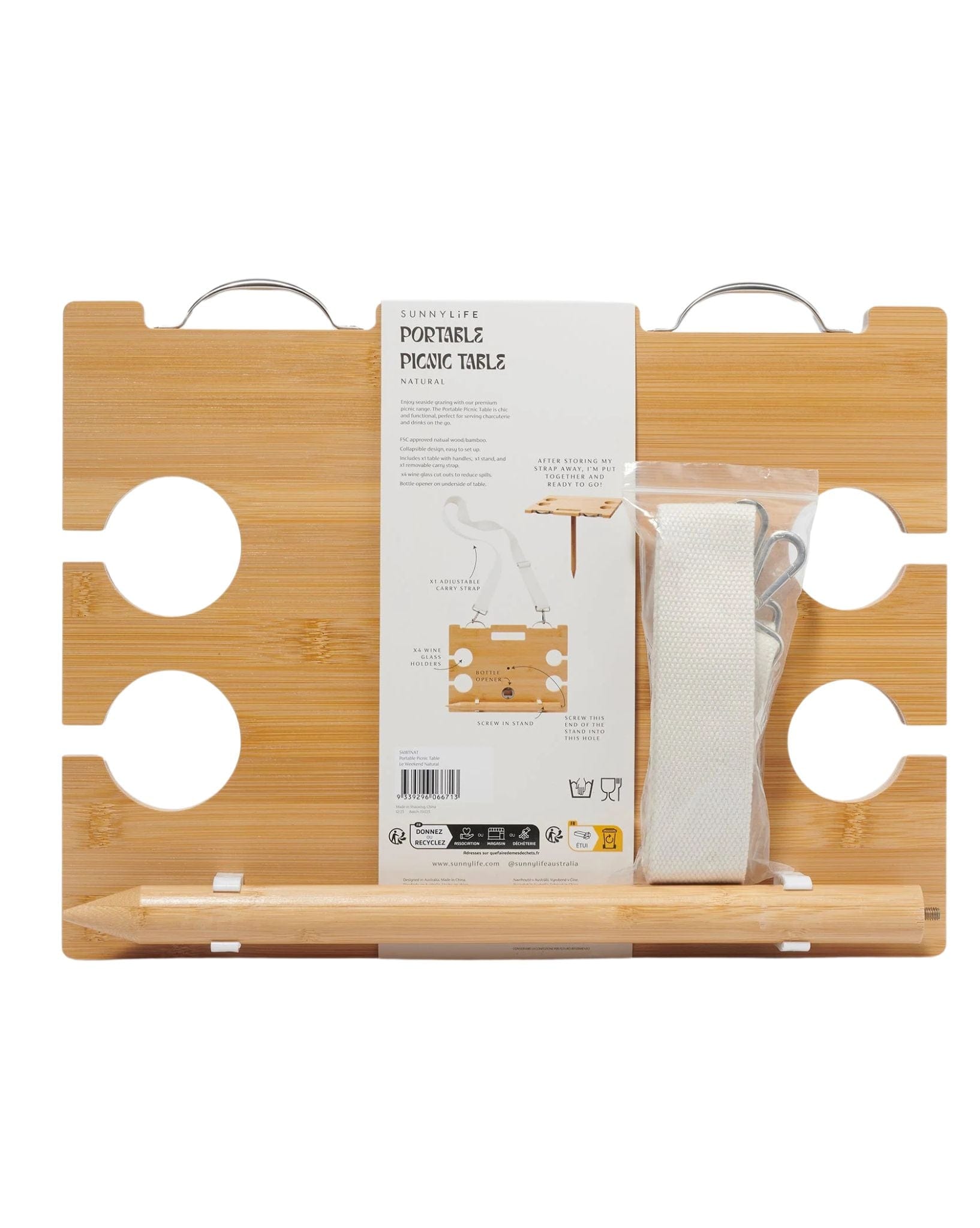 SunnyLife Portable Picnic Table Le Weekend Natural