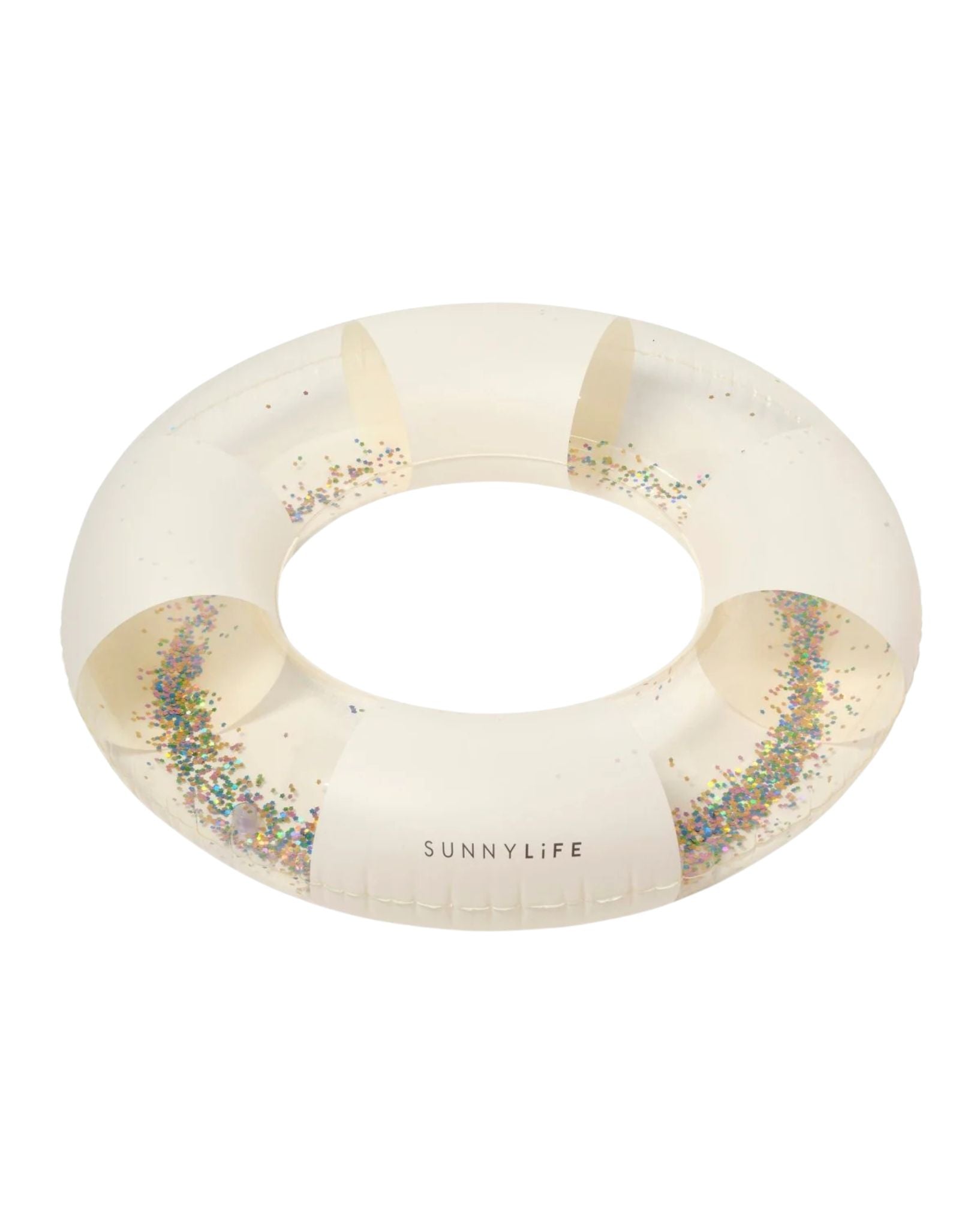 SunnyLife Slim Tube Pool Ring Cotton Candy Stripe Cream